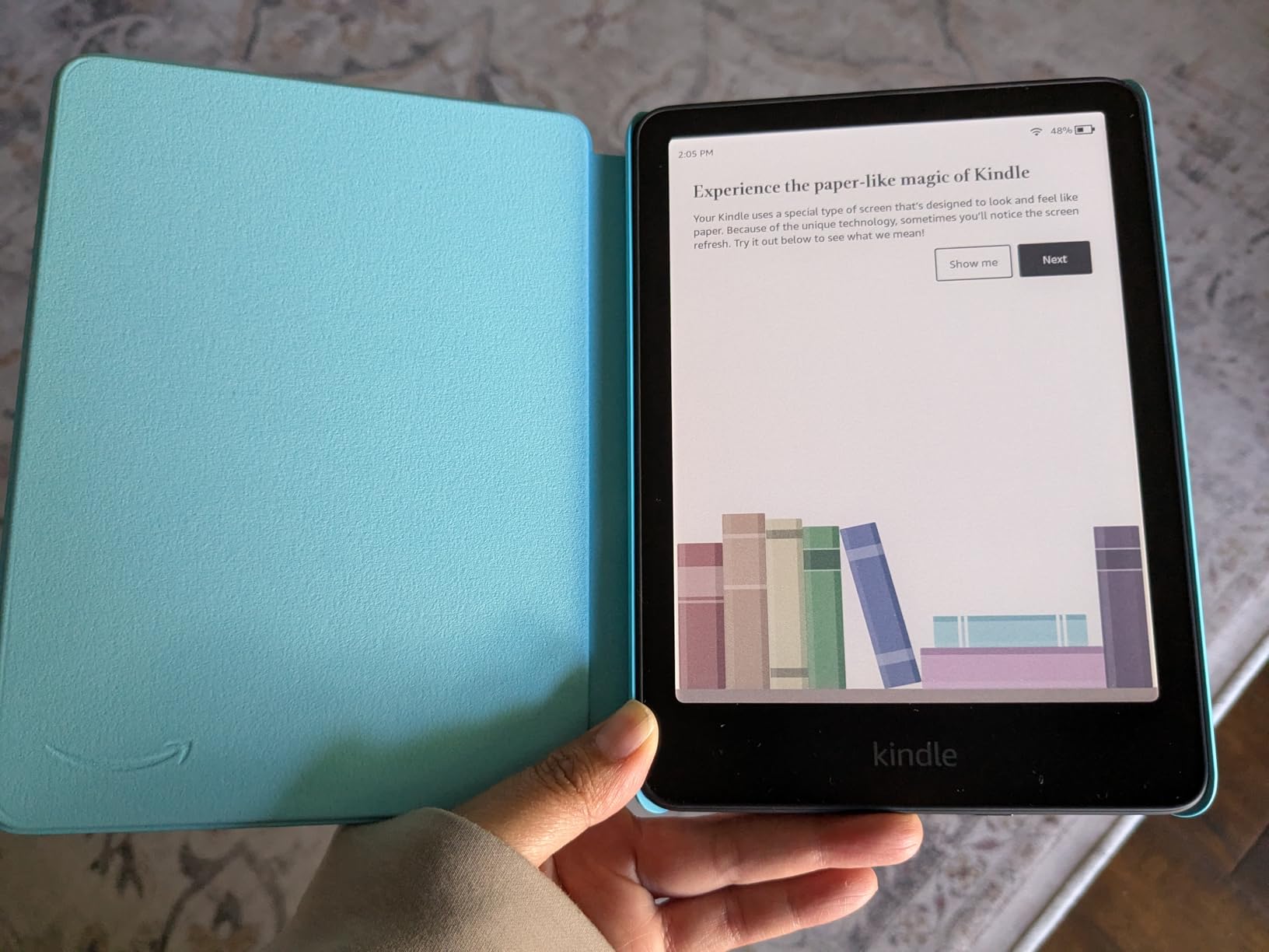 Amazon Kindle Colorsoft Kids 16GB (newest model) - First Kindle for kids in color, with cover - Fantasy River Customer Review Amazon Kindle Colorsoft Kids 16GB (newest model) - First Kindle for kids in color, with cover - Fantasy River - Customer Photo 1