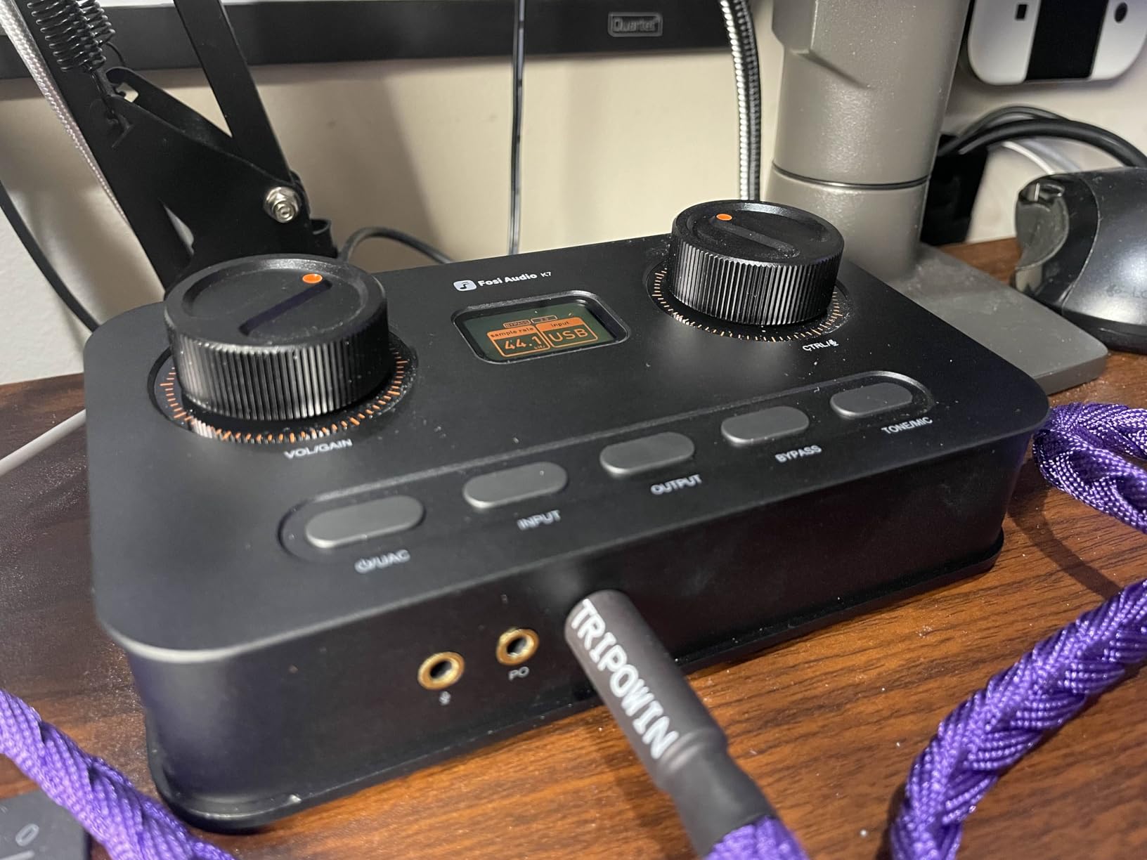 Fosi Audio K7 DAC Headphone Amp, Desktop USB C Digital to Analog Audio Converter for Workspace and Gaming PC PS5, Optical/Coaxial/Bluetooth aptX HD LL/Microphone Input, 3.5mm/4.4mm Balanced/RCA Output - Customer Photo 1