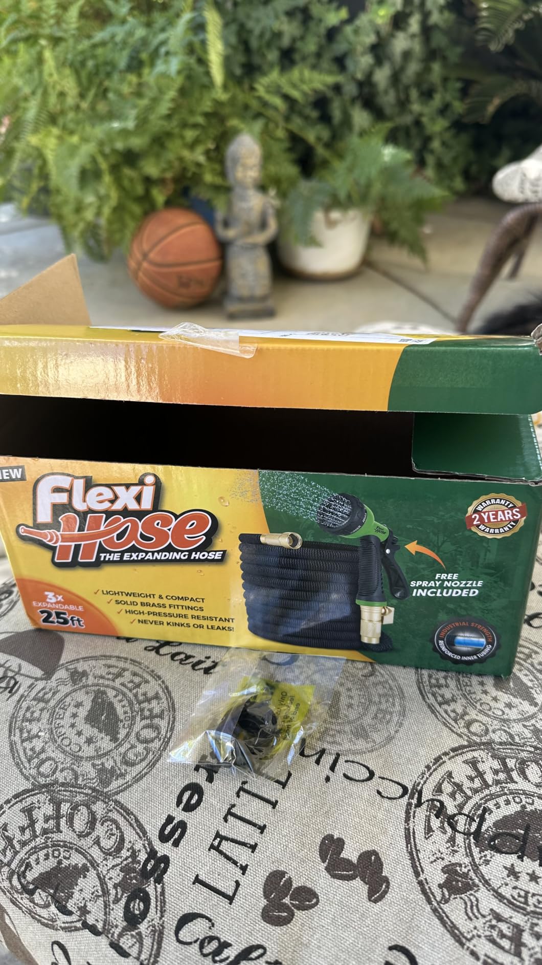 Flexi Hose Expandable Garden Hose with 8 Function Nozzle, 50FT - Lightweight Retractable Garden Hose, Water Hose - No-Kink Flexibility, 3/4 Inch Solid Brass Fittings and Double Latex Core - Customer Photo 1