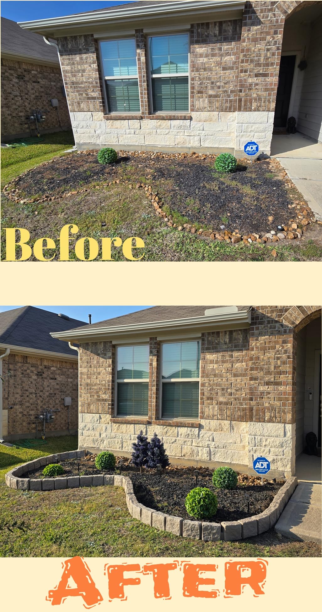 VEVOR Faux Stone Landscape Edging, No Dig Garden Edging Border, Flexible Blocks for Lawn Edging, Flower Beds, Driveway, Yards with 12 Spikes, 4 Pack 24 Bricks 16FT Kit, 46.9