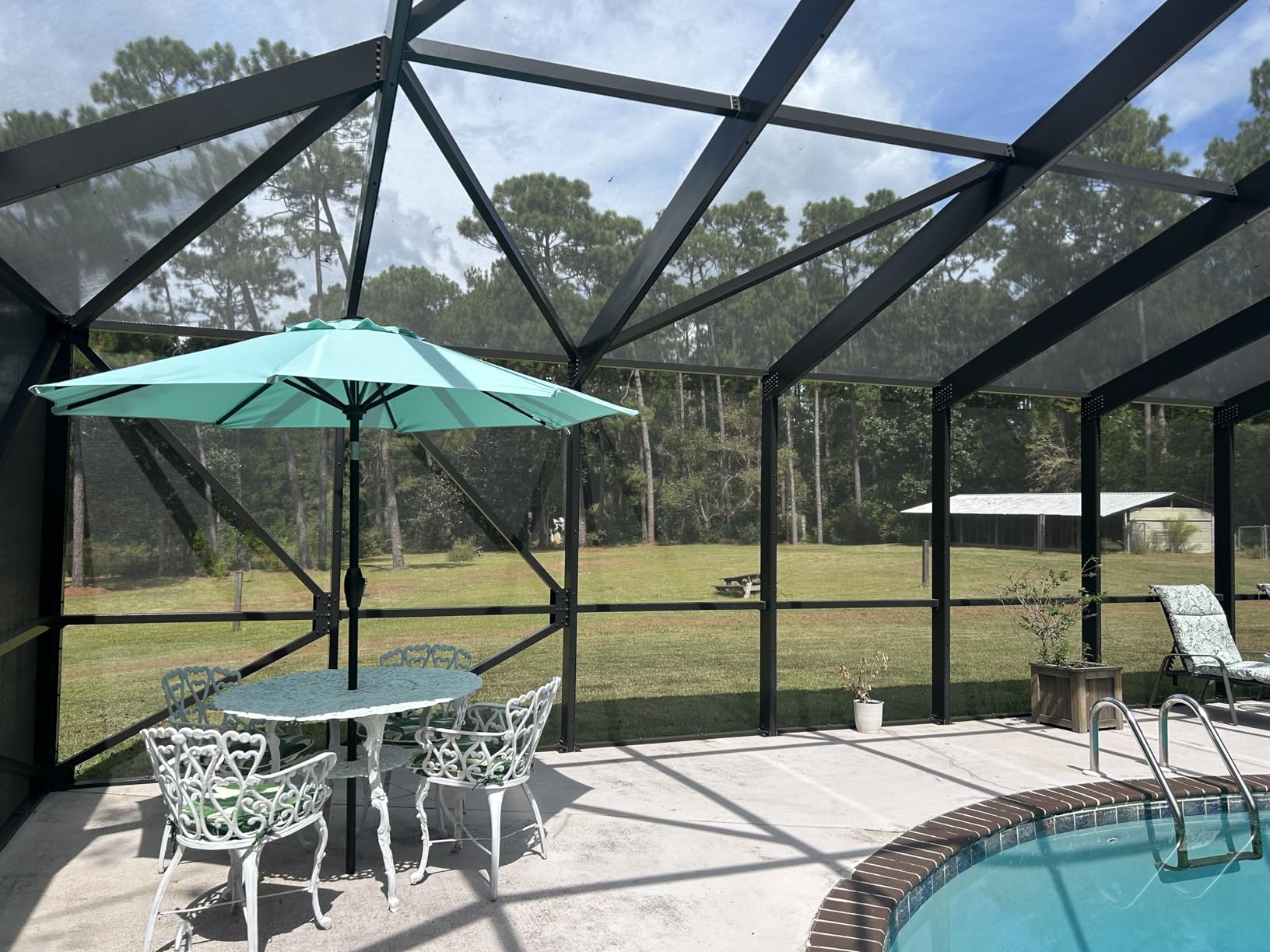 Midtown Umbrellas 10-Year-No-Fade - 9 Ft - UV Proof Beige Polyester Fabric - Umbrella Outdoor Patio, Auto-Tilt Aluminum Frame Patio Umbrella for Garden, Pool & Deck - Customer Photo 1