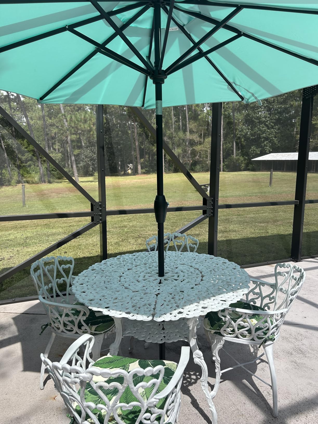 Midtown Umbrellas 10-Year-No-Fade - 9 Ft - UV Proof Beige Polyester Fabric - Umbrella Outdoor Patio, Auto-Tilt Aluminum Frame Patio Umbrella for Garden, Pool & Deck - Customer Photo 2