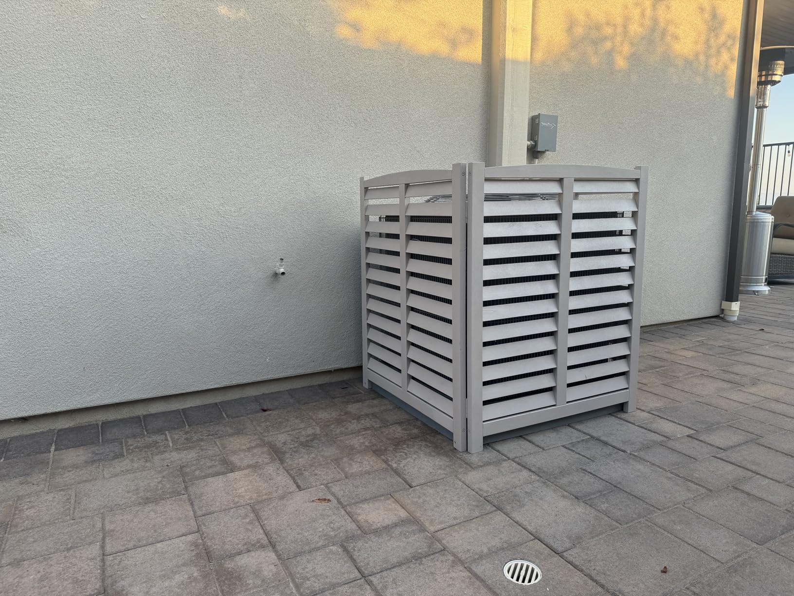 3-Panel Outdoor Air Conditioner Fence Screen, Outside Wood Privacy Fence, 32