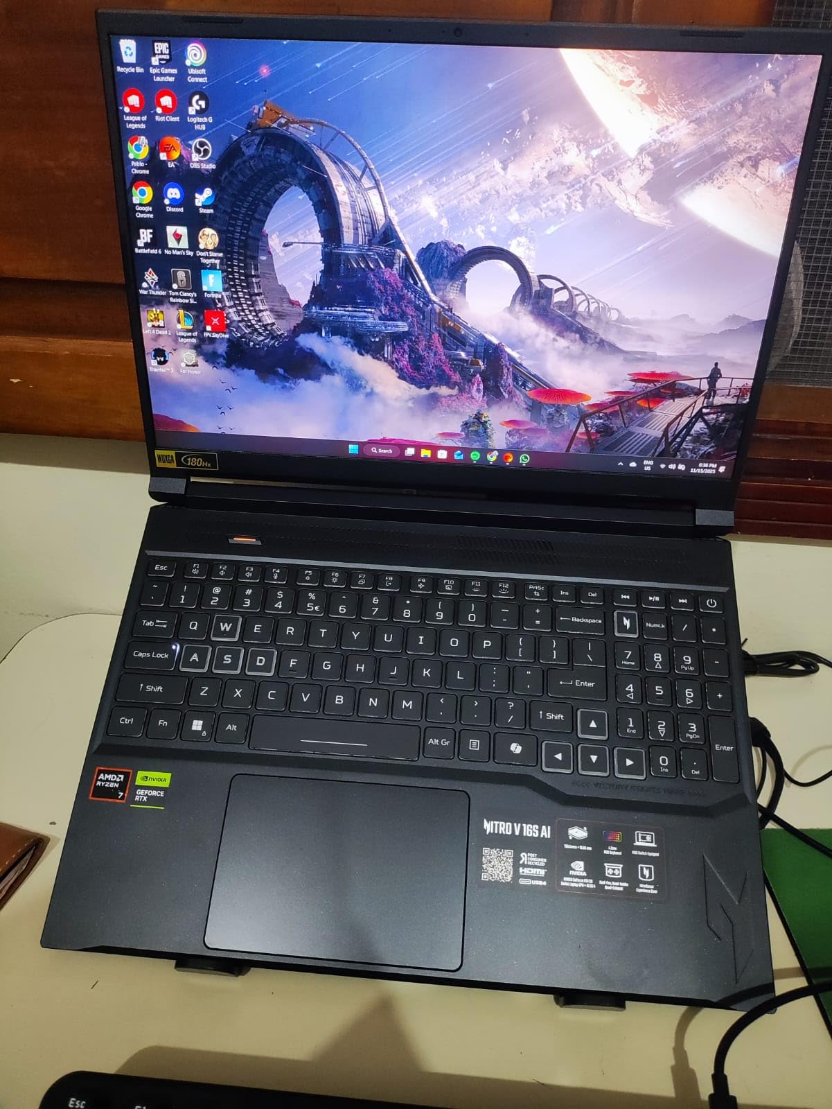 Acer Nitro V 16S AI Gaming Laptop | AMD Ryzen 7 260 Processor | NVIDIA GeForce RTX 5060 Laptop GPU (572 AI Tops) | 16