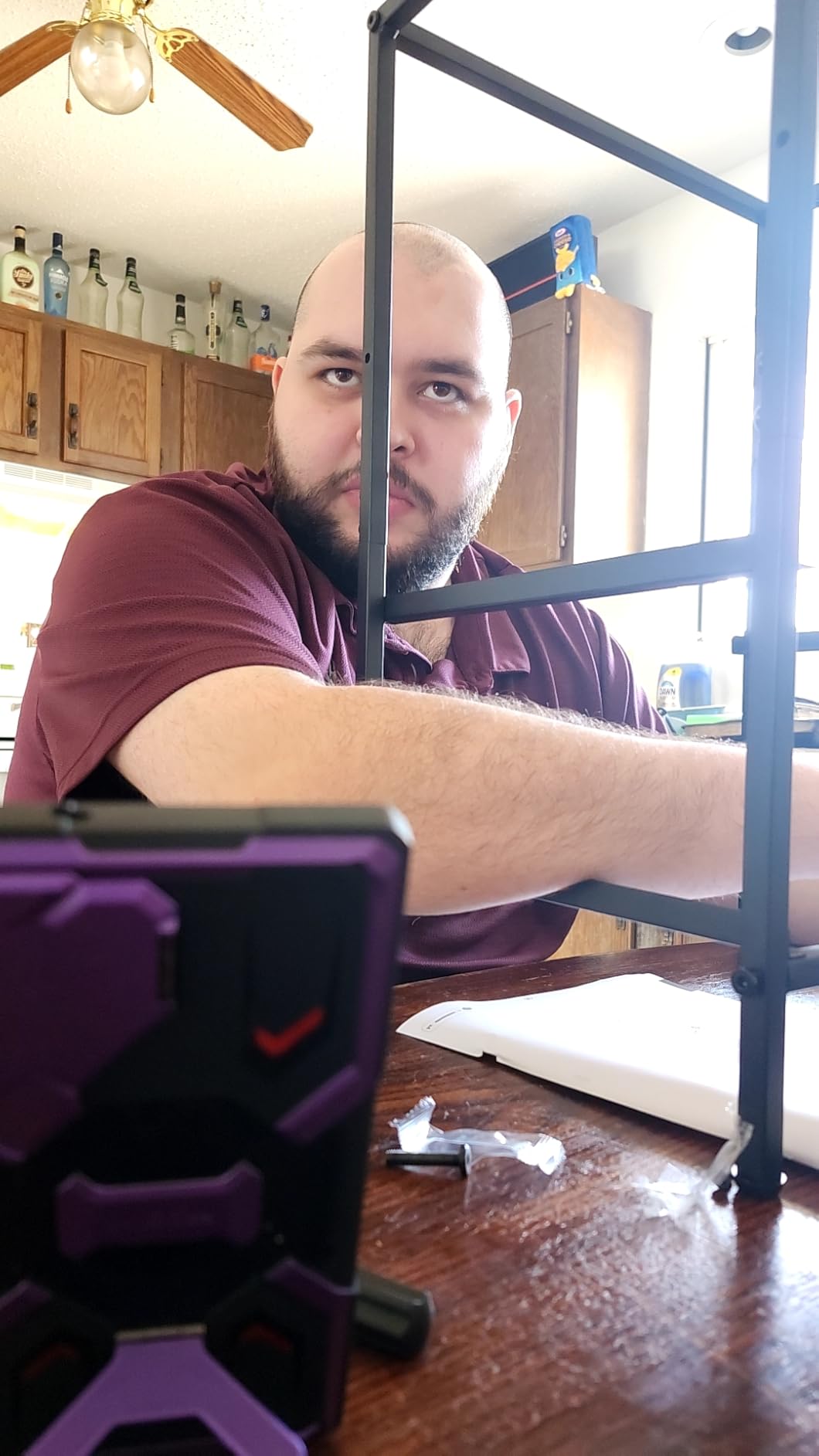 Huuger 47 Inch TV Stand Dresser with Power Outlets and LED Lights, Fabric Dresser for Bedroom with Storage, 4 Drawers Entertainment Center with Open Shelf, Media Console for 55 50 Inch TV, Black - Customer Photo 2