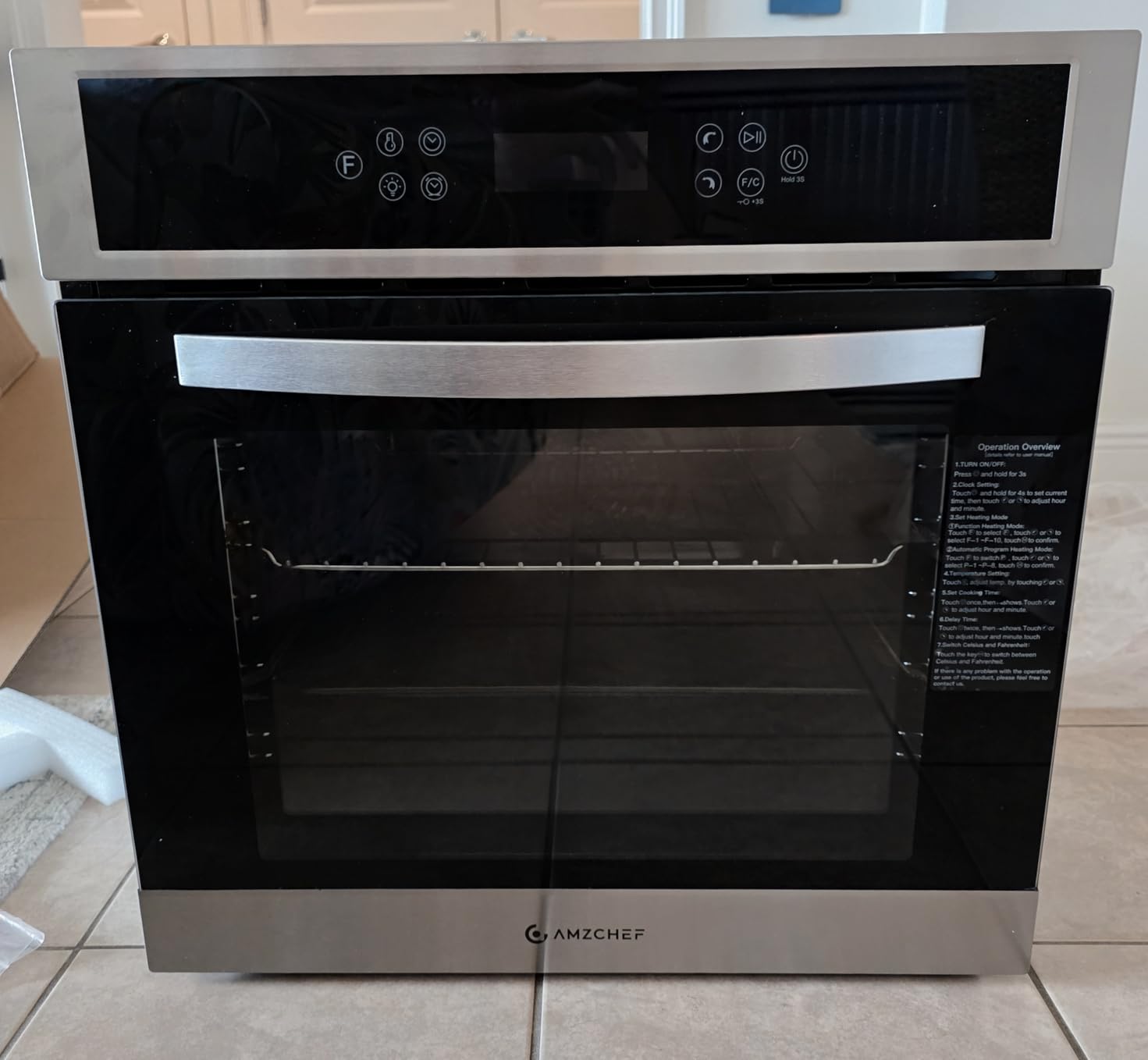 AMZCHEF Single Wall Oven 24
