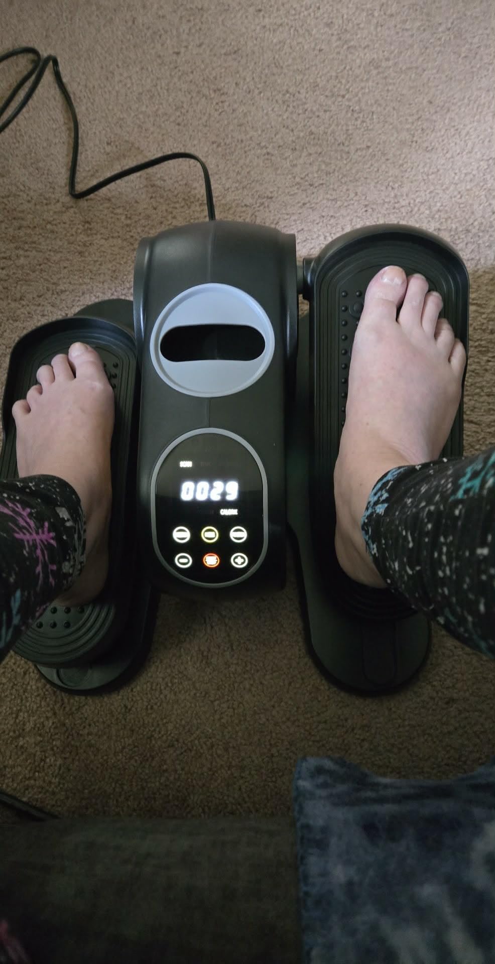 MERACH Under Desk Elliptical Machine, Leg Exerciser While Sitting for Seniors with Remote Control & 12-Speeds, Quiet Portable Electric Seated Pedal Exerciser Machine for Home Office - Customer Photo 1