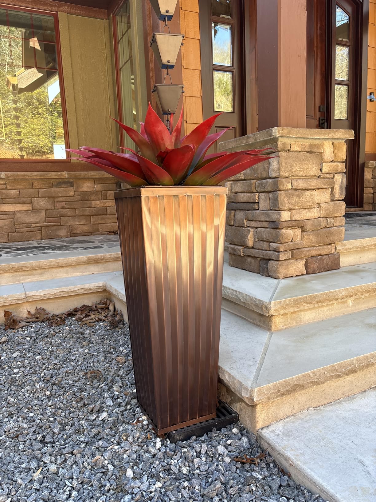 Metal Planter Box, No Installation Galvanized Steel Folding Rectangular Planter with Drainage Holes, 35.5 Metal Planter Box, No Installation Galvanized Steel Folding Rectangular Planter with Drainage Holes, 35.5