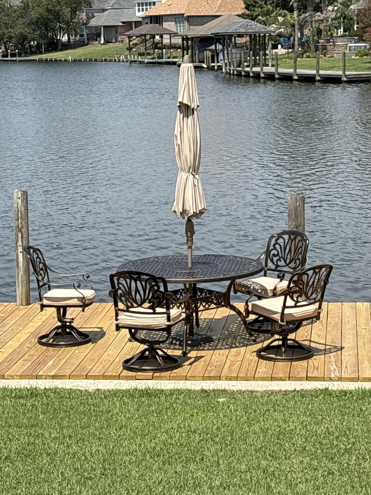 9-Piece Cast Aluminum Patio Furniture, Outdoor Dining Sets for 8 Include 87