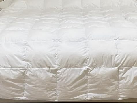 Ubauba Goose Feather Down Fiber Comforter Queen Size - All Season White Fluffy Duvet Insert - Luxurious Hotel Bedding Comforter - Ultra Soft 100% Cotton Cover, Medium Warmth (90x90 Inch) - Customer Photo 2