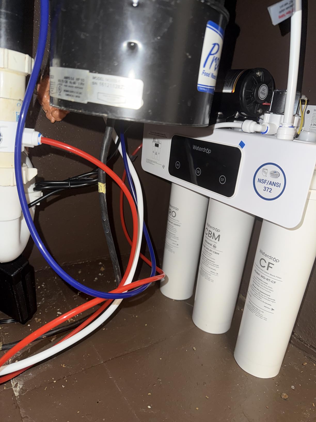 Waterdrop WD-T3-M Remineralization Reverse Osmosis Water Filter, NSF/ANSI 372 Certified, 9-Stage Undersink RO System, 450G Tankless RO Water Filtration System, 2:1 Pure to Drain, Plug-in Required - Customer Photo 1