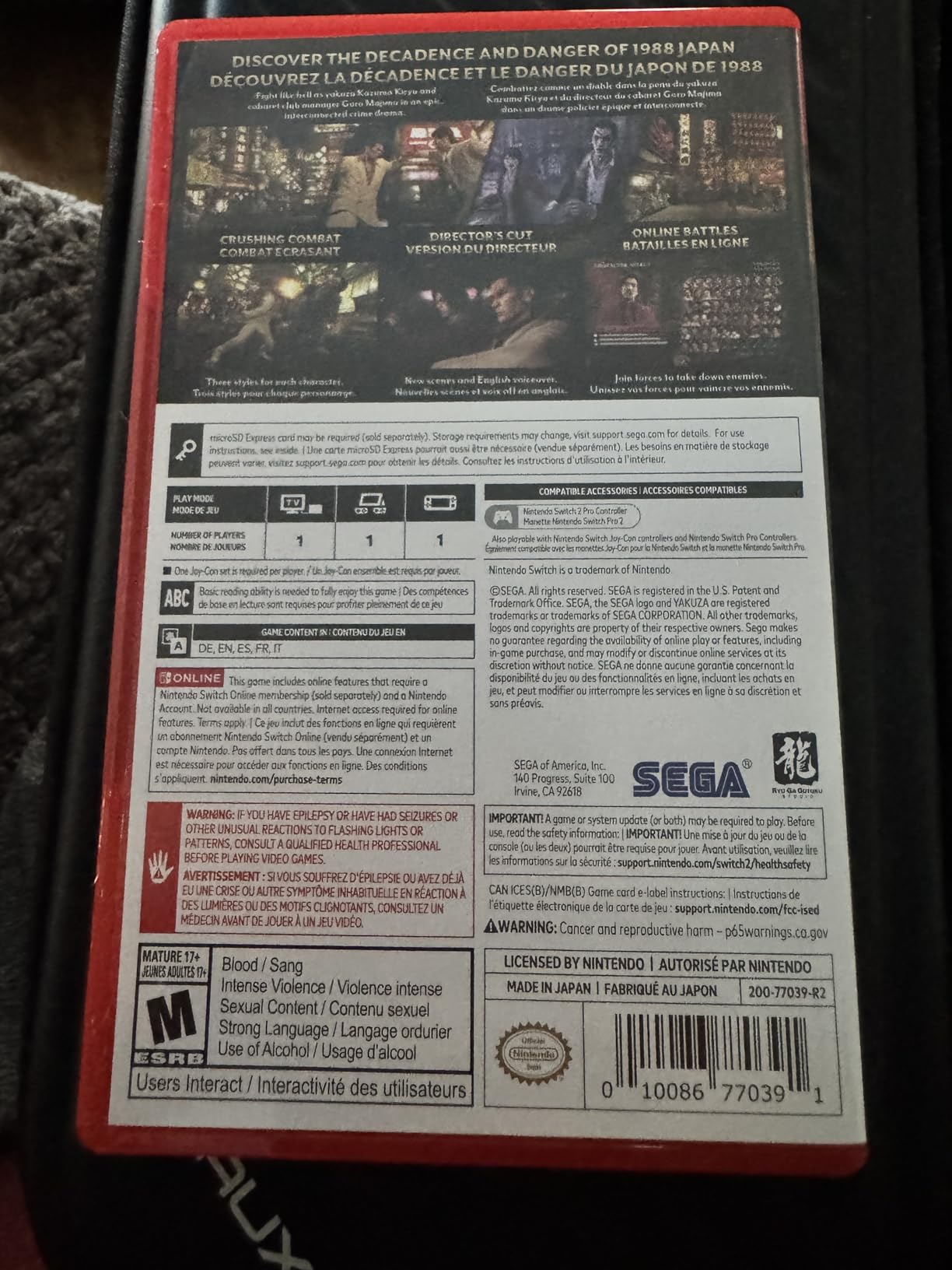 Yakuza 0: Director's Cut - Nintendo Switch 2 - Customer Photo 1