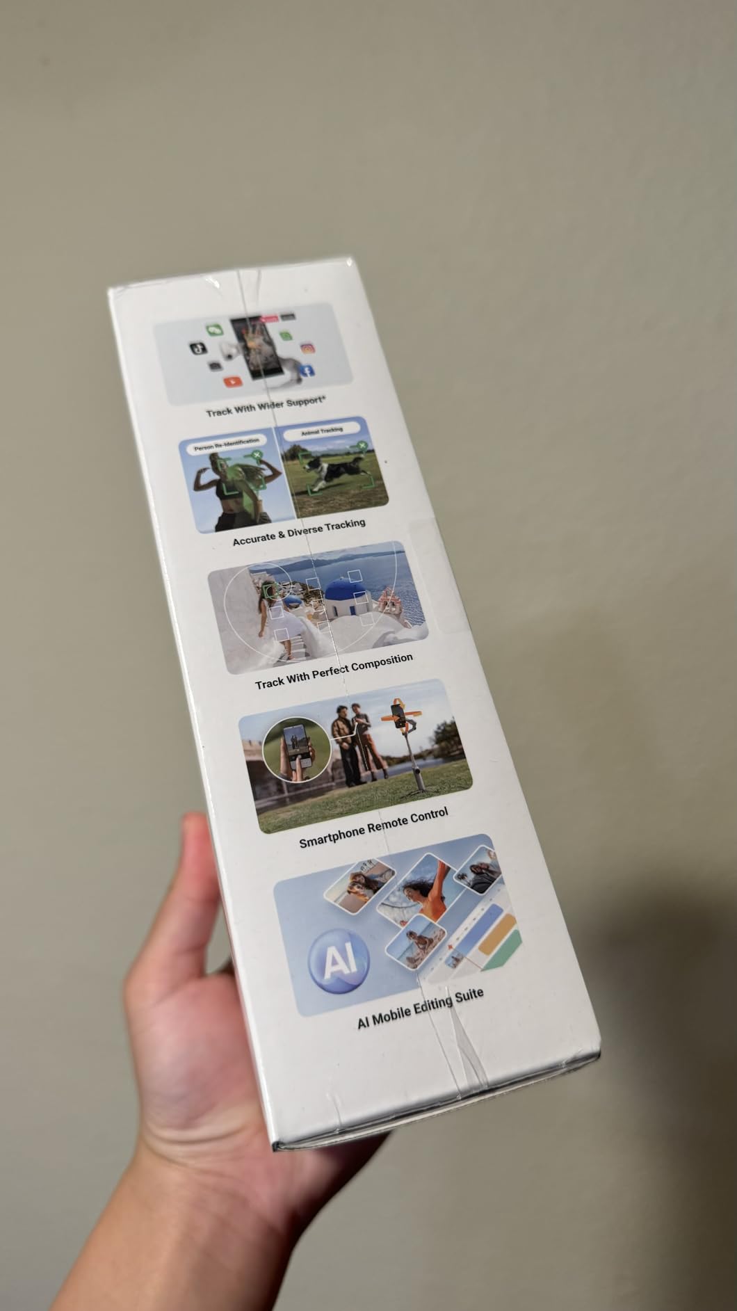 Insta360 Flow 2 Grey - Foldable AI Gimbal for iPhone, AI Tracking, Multi-Person Tracking, Built-in Tripod/Selfie Stick, Remote Control, iPhone/Android Portable Stabilizer - Customer Photo 2