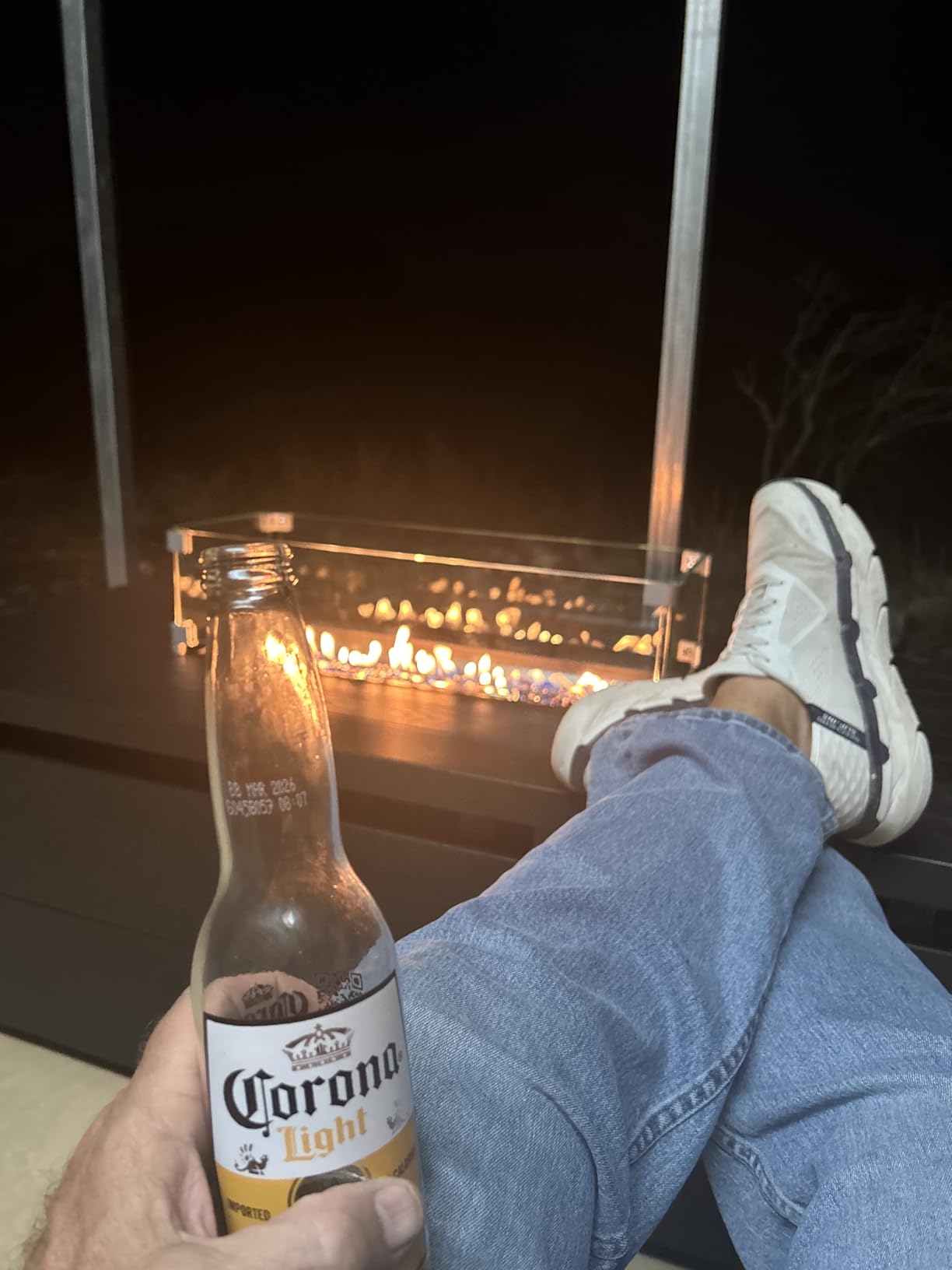 Sundale Outdoor 51 Inch Outdoor Fire Pit Table, 50,000BTU Rectangle Propane Fire Pit with Sliding Tank Holder, Glass Wind Guard, Removable Lid, CSA Certified, Gray customer photo 2