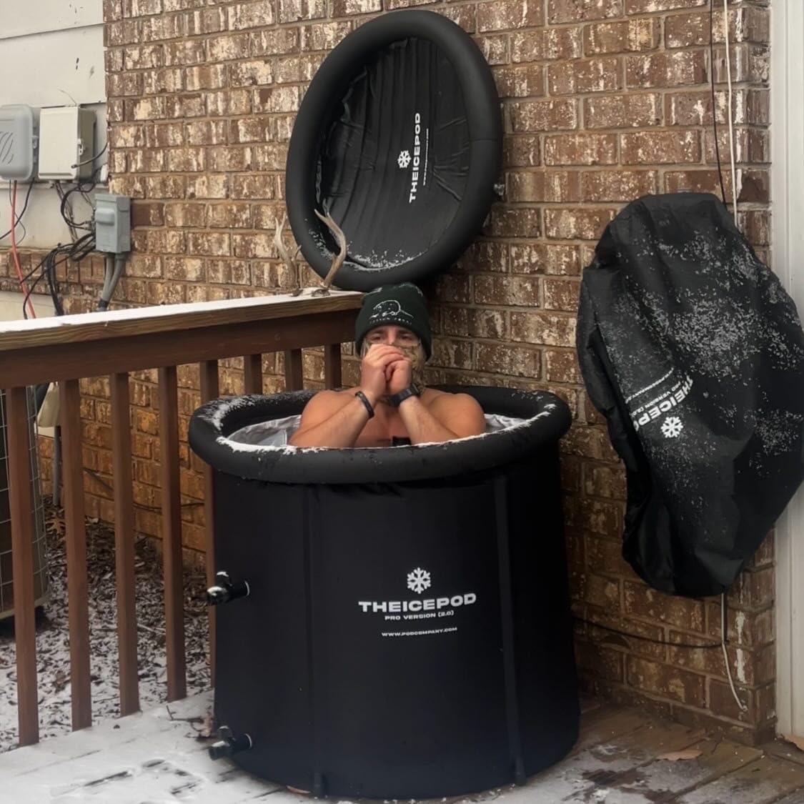 The Pod Company – 84-Gallon Inflatable Ice Cold Plunge Tub for Cold Water Therapy – Extra-Thick Insulation with Cover Lid – Compatible with Water Chillers via Optional Conversion Kit - Customer Photo 2