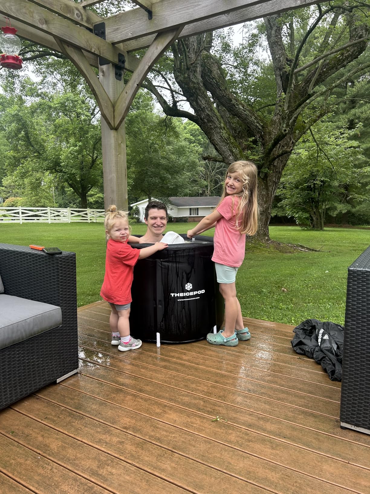 The Pod Company – 84-Gallon Inflatable Ice Cold Plunge Tub for Cold Water Therapy – Extra-Thick Insulation with Cover Lid – Compatible with Water Chillers via Optional Conversion Kit - Customer Photo 4