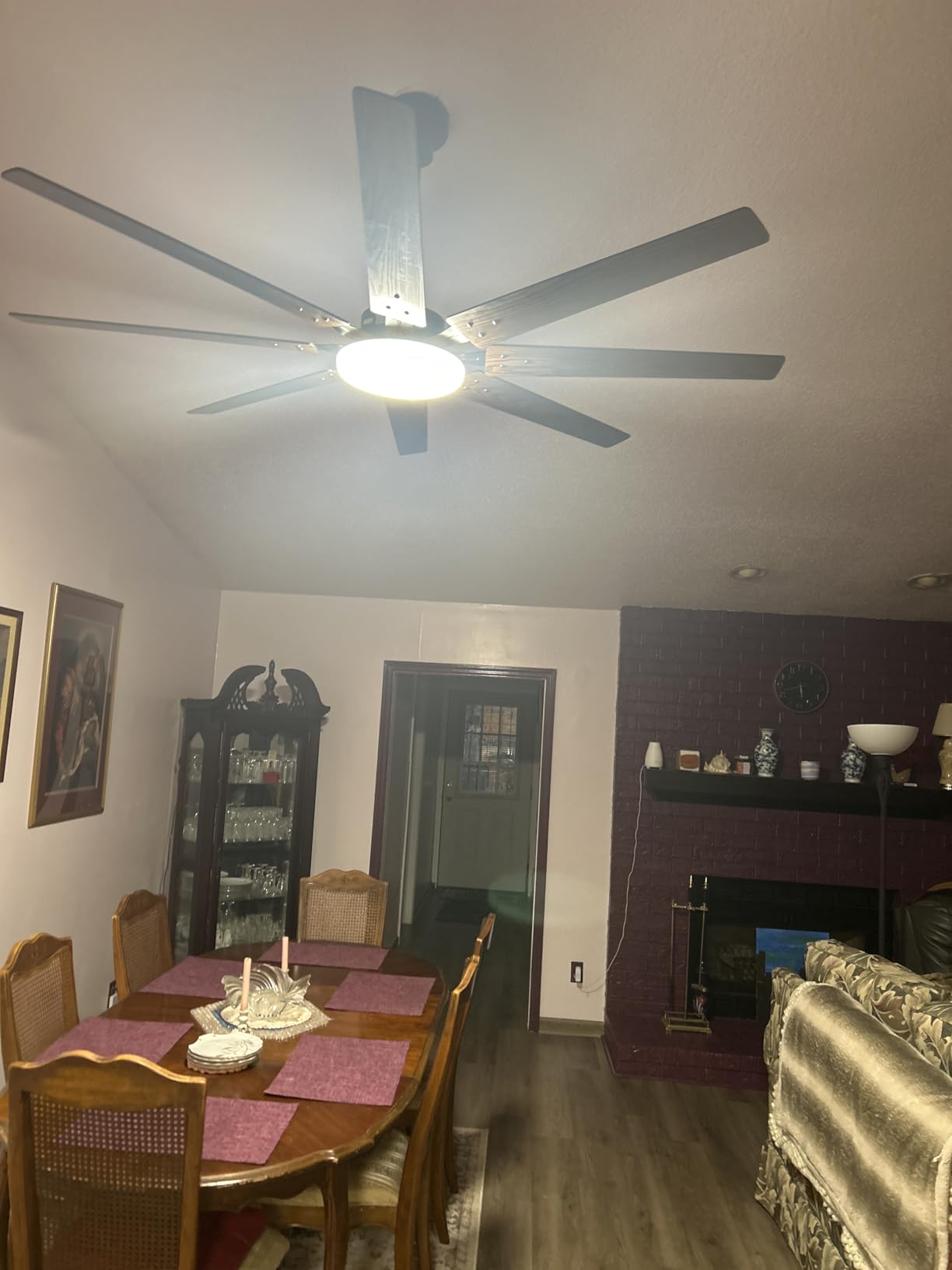 72 inch Ceiling Fans with Lights,Large Ceiling Fan with Light and Remote Control, Dimmable, 3CCT, Quiet, Black Modern Ceiling fan For Living Room, Bedroom, Kitchen, Patio, Farmhouse, Indoor/Outdoor - Customer Photo 2