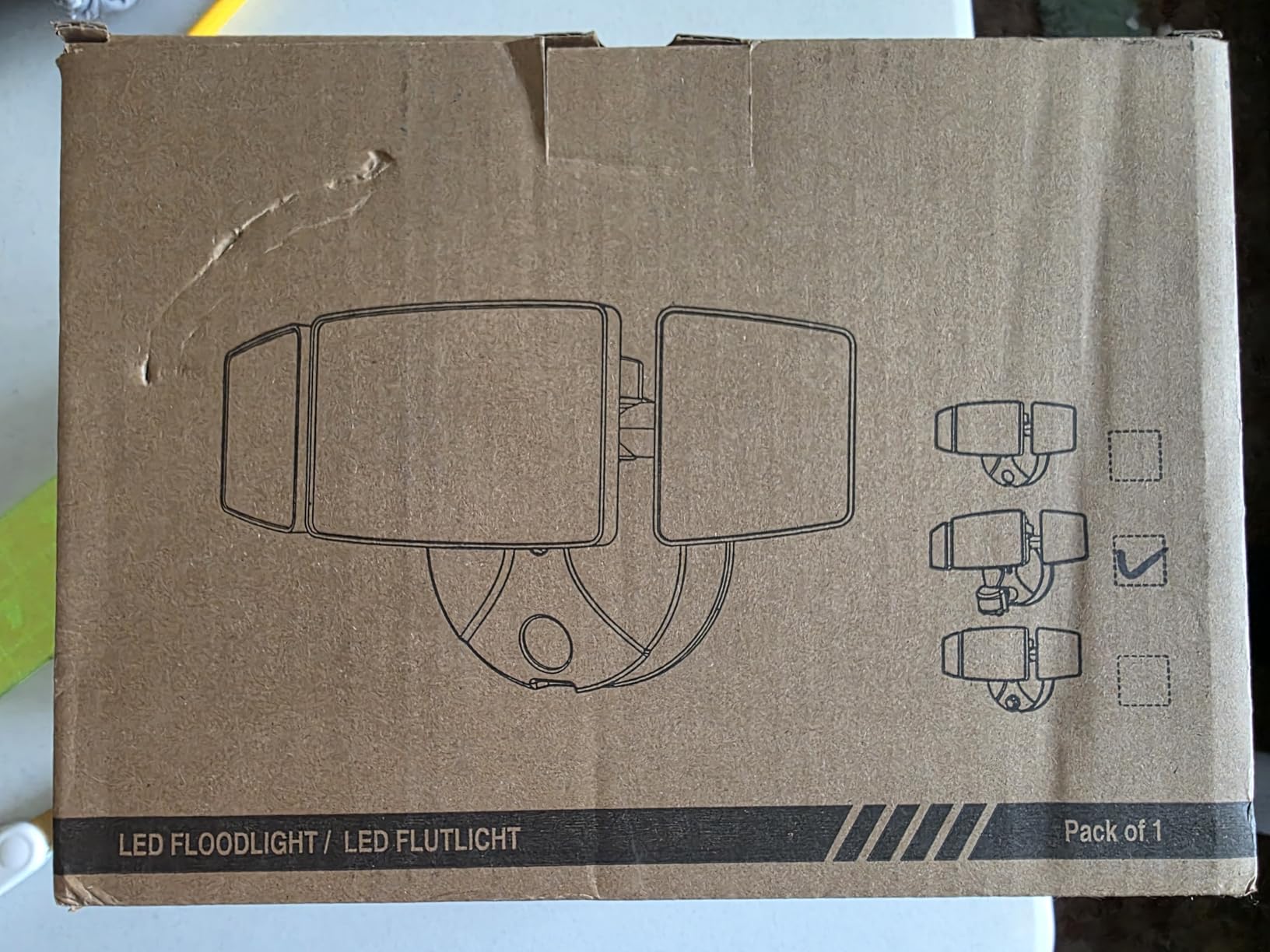 Onforu 100W 9000LM Smart LED Security Lights Motion Sensor Outdoor, WiFi Alexa Flood Light APP Control, 2500K-6500K, Motion Detector with Adjustable 3 Head, IP65 Wall Light for Yard (Black) - Customer Photo 1