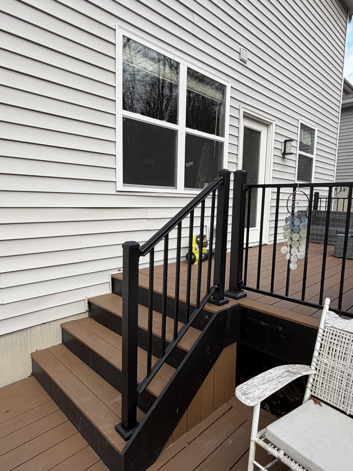 Egadis 36 in. H x 4 ft. W Porch and Deck Railing Kit, Aluminum Railing Kit, Black Textured AAMA 2604 Powder-Coat Finish Rail System for Outdoor Decks, Porches & Balconies(1 Post, 1 Panel) Customer Review Egadis 36 in. H x 4 ft. W Porch and Deck Railing Kit, Aluminum Railing Kit, Black Textured AAMA 2604 Powder-Coat Finish Rail System for Outdoor Decks, Porches & Balconies(1 Post, 1 Panel) - Customer Photo 1