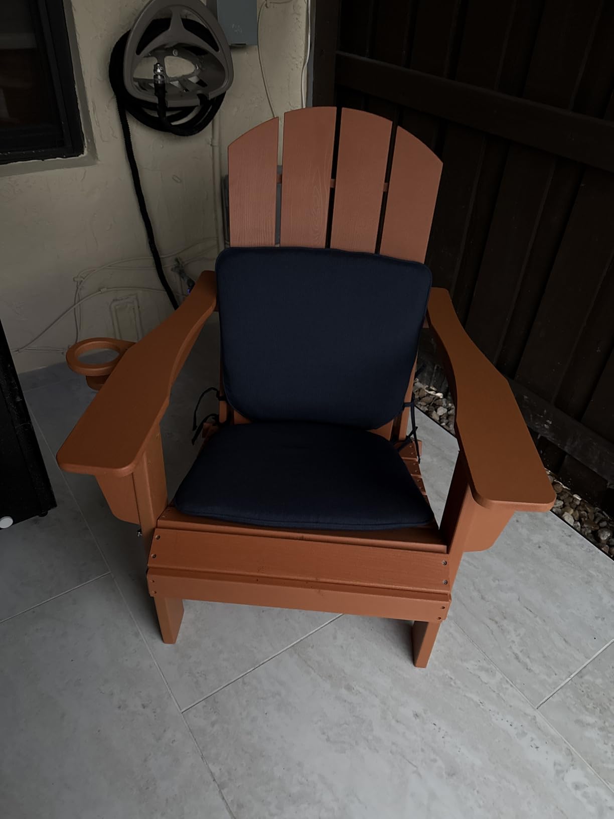 KINGYES Folding Adirondack Chair with Dual Cup Holders - HDPE All-Weather Outdoor Chairs, Wood-Like Patio Chair for Backyard, Camping, Pool & Fire Pit, Grey - Customer Photo 1