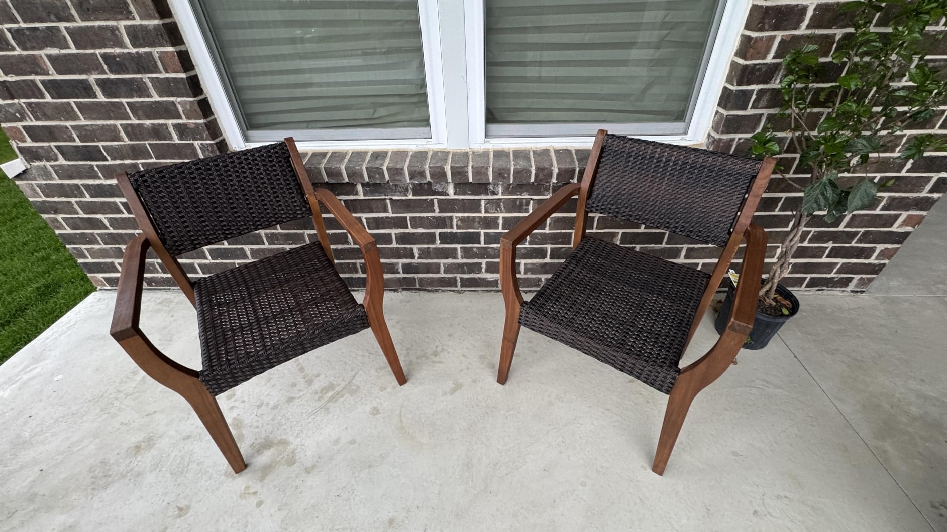 Sophia & William Patio Outdoor Table and Chairs Set, Patio Dining Sets for 8, 9 Pieces Patio Table Set Acacia Wood Table Expandable and Rattan Chairs for Backyard Deck Porch Outside - Customer Photo 2