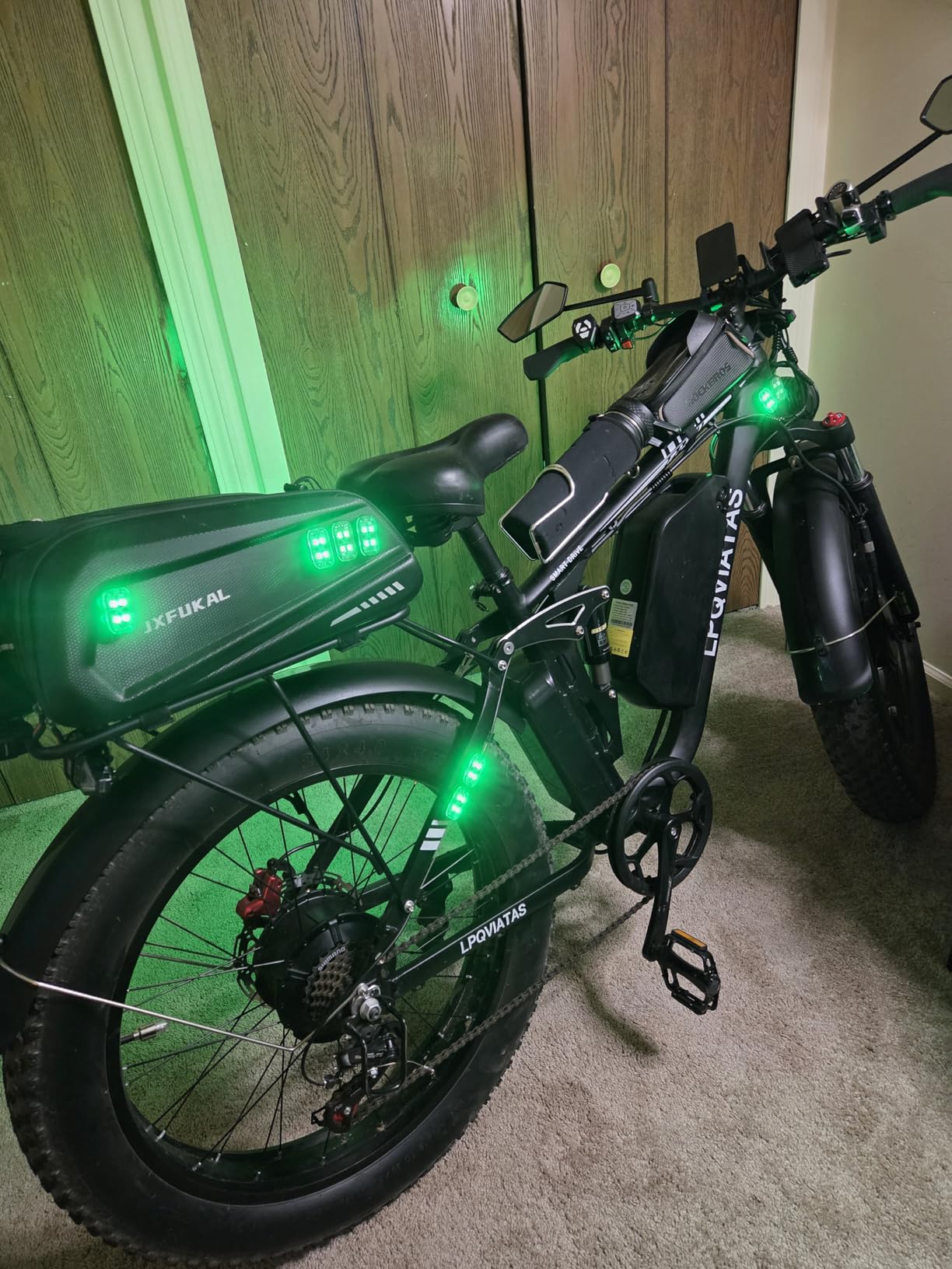 8000W-Peak-Dual-Motor-Ebike for Adults-Women-Men,52V 34AH 1768WH Full-Suspension-Mountain-Bike for Snow Sand,42-46MPH-Fast-Hunting-E Bike, 24