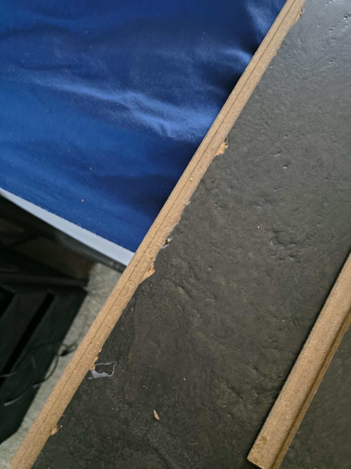 Dark Brown Cork Flooring Concrete Midnight | 905x295x10.5mm / 35 5/8x11 5/8x3/8 Floating Floor Tiles | Natural Stone Aesthetic with Thermal & Acoustic Insulation | PVC-Free & Durable | 22.992ft²/ Box - Customer Photo 2