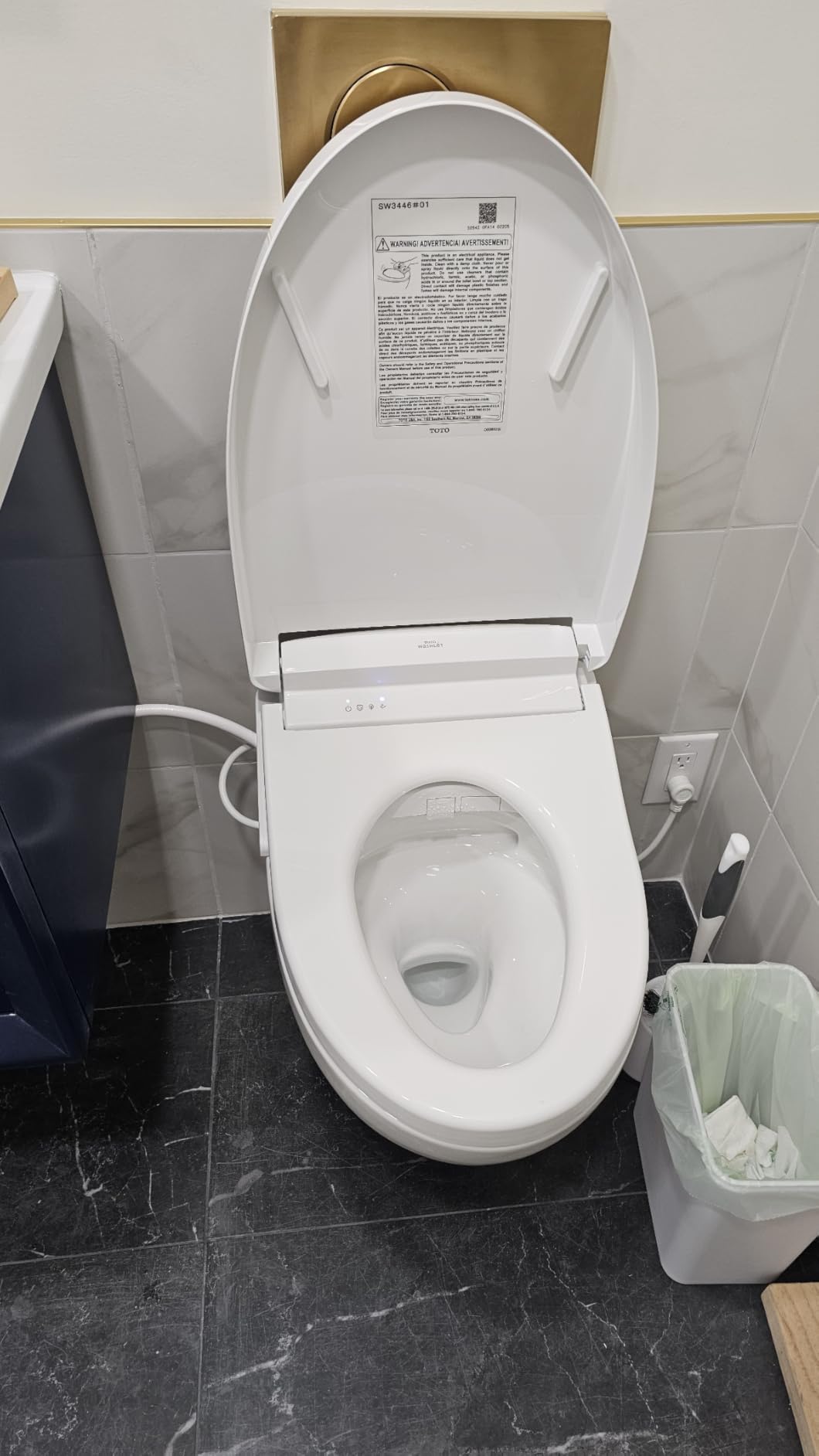 TOTO WASHLET S5 Electronic Bidet Toilet Seat with Instantaneous Water Heating, PREMIST and EWATER+ Wand Cleaning, Elongated, Cotton White - SW3446#01 - Customer Photo 2