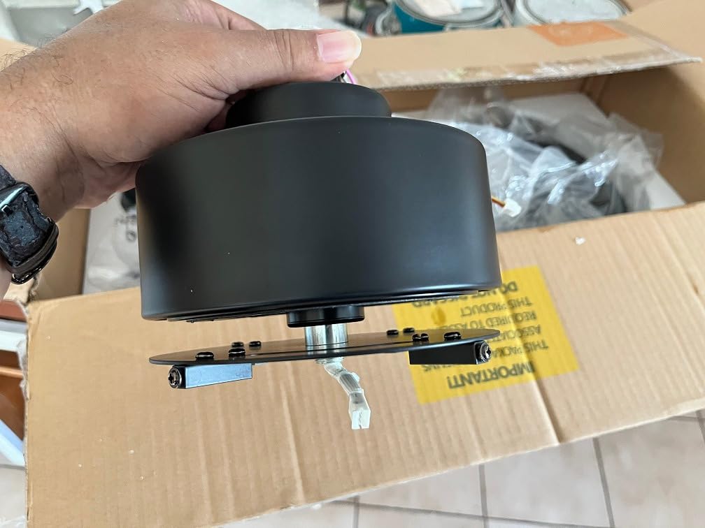 120 Inch Industrial Ceiling Fans without Lights, DC Motor Large Shop Garage Ceiling Fan with Remote, 36000 CFM High Airflow Big Ceiling Fan, Reversible Metal Fan for Warehouse Barn Commercial Space - Customer Photo 2