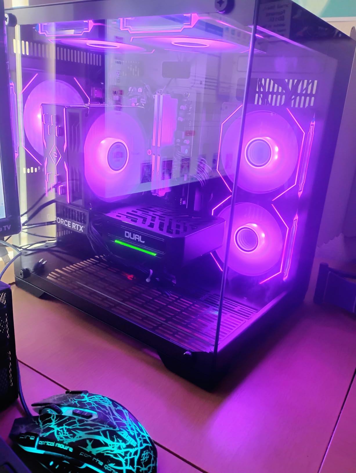 Gaming PC Desktop,Prebuilt Gaming Computer with,AMD Ryzen 7 5700X 3.4GHz,RTX5060 8GB GDDR7 DLSS4,32GB DDR4 RAM 3200MHz,1TB NVME SSD,ARGB Cooling Fan,Supports WiFi 6E/Bluetooth 5.2 - Customer Photo 1