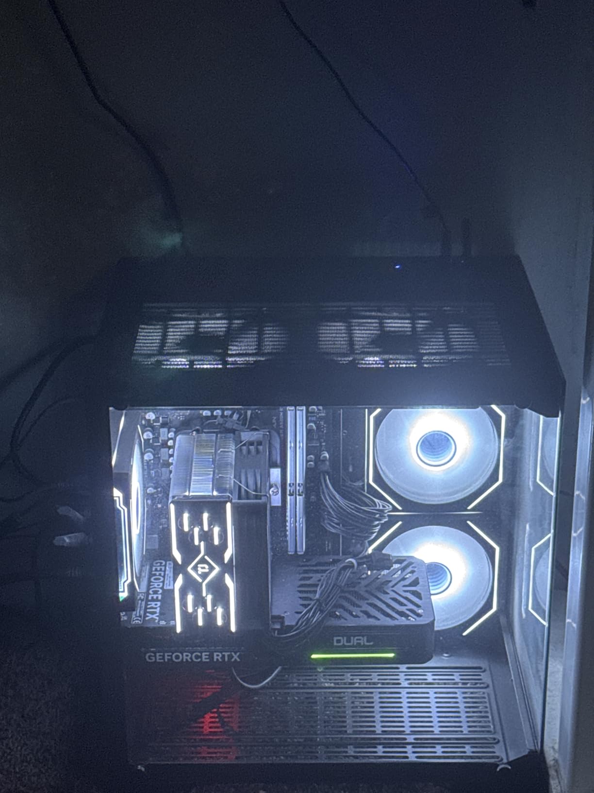 Gaming PC Desktop,Prebuilt Gaming Computer with,AMD Ryzen 7 5700X 3.4GHz,RTX5060 8GB GDDR7 DLSS4,32GB DDR4 RAM 3200MHz,1TB NVME SSD,ARGB Cooling Fan,Supports WiFi 6E/Bluetooth 5.2 - Customer Photo 2