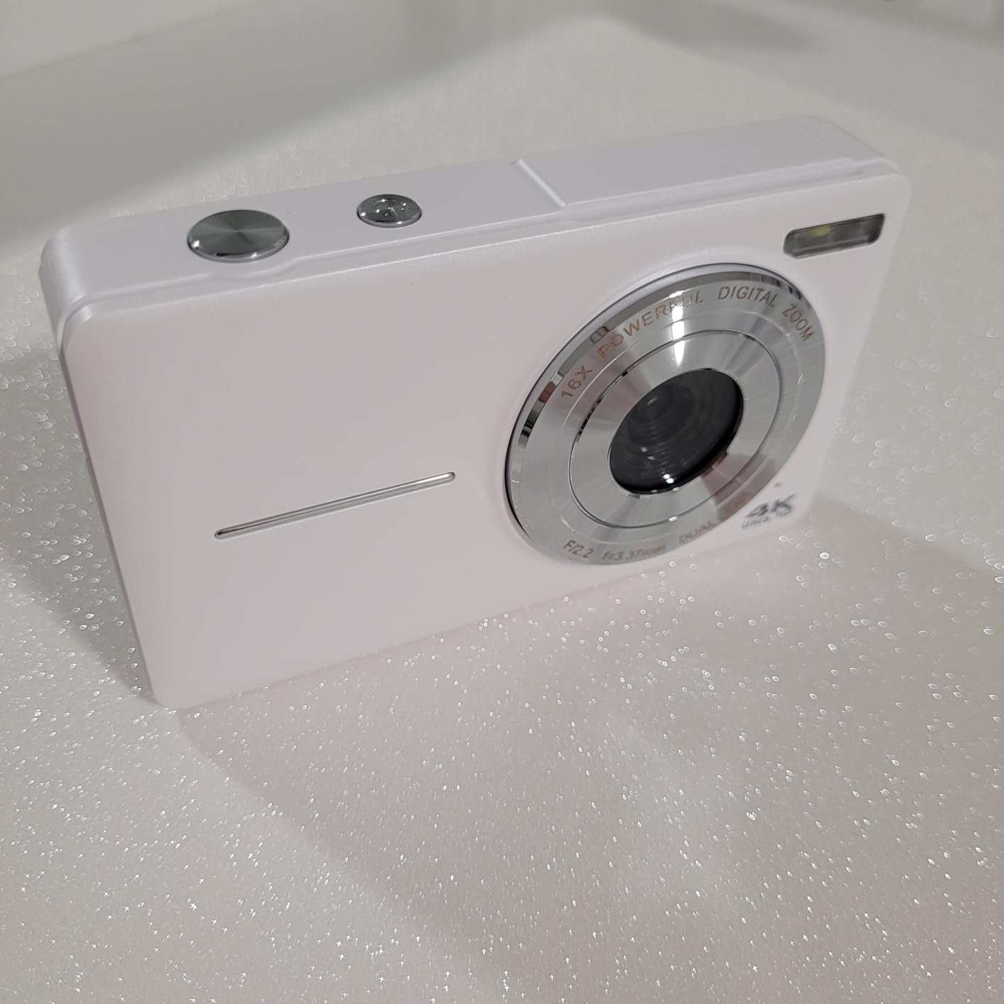 4K Digital Camera, 64MP Autofocus Vlogging Camera with Dual Lens, 16X Digital Zoom YouTube Compact Travel Point Shoot Camera for Teens Beginner, Anti-Shake,2 Batteries, 32GB Card (White) - Customer Photo 1