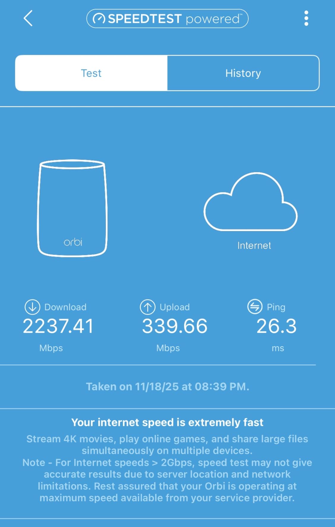 NETGEAR Orbi 370 Series Dual-Band WiFi 7 Mesh Network System for Home (RBE373) – Wireless Router + 2 Extenders, Security Features, 5 Gbps, Covers 6,000 sq.ft., 70 Devices, 2.5GB Internet Port, BE5000 - Customer Photo 2