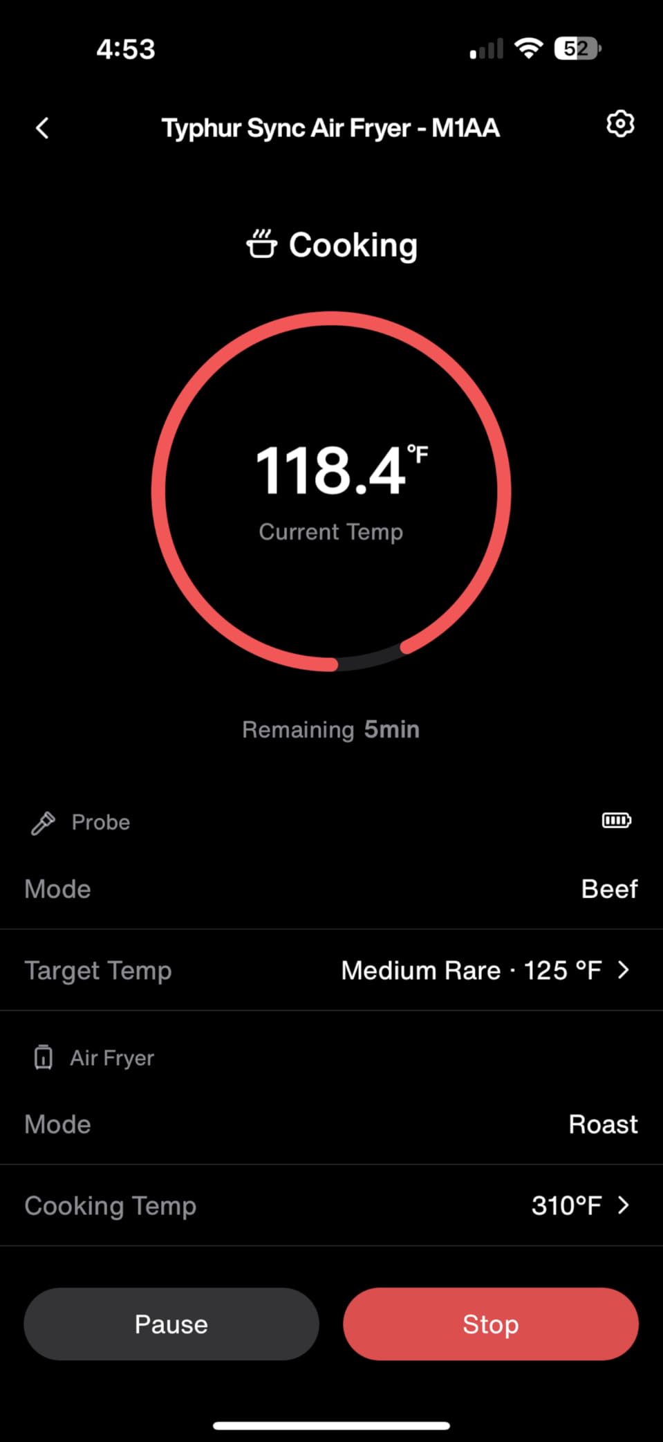 Typhur 8QT Sync Air Fryer with Built-in Wireless Meat Thermometer, 9-in-1 Smart Non Toxic Ceramic Airfryer for Quick Easy Meals, 450°F Max, Cooks 6lb Whole Chicken, Dishwasher Safe, 120V - Customer Photo 1