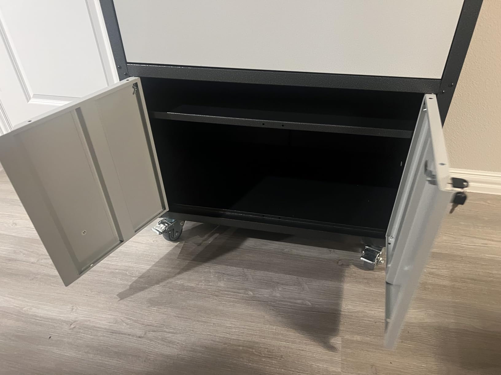 GarveeHome Rolling Tool Cabinet with Drawer | Heavy Duty Metal Garage Storage with Adjustable Shelf & Locks | Rust Resistant Wheels for Warehouse Workshop, Black - Customer Photo 5