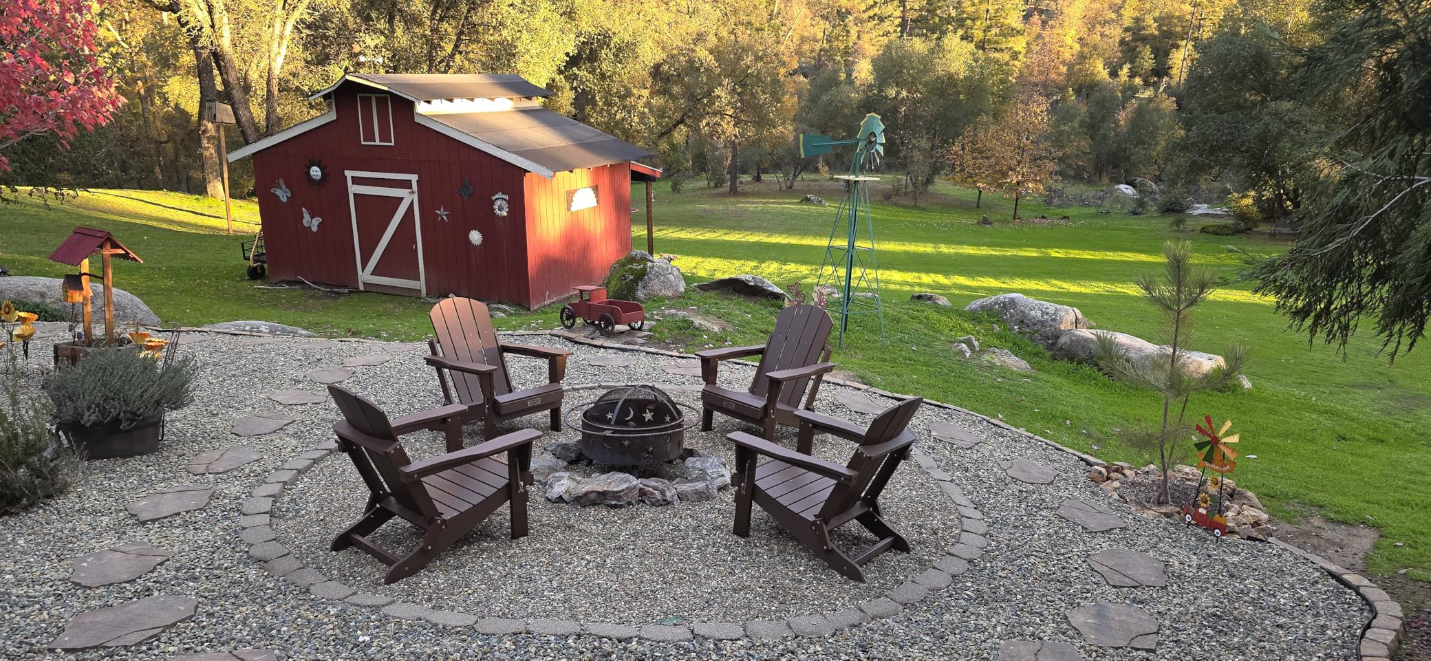 SERWALL Folding Adirondack Chair - HIPS Adirondack Chairs Outdoor Chairs Weather Resistant Fire Pit Chairs- White - Customer Photo 1