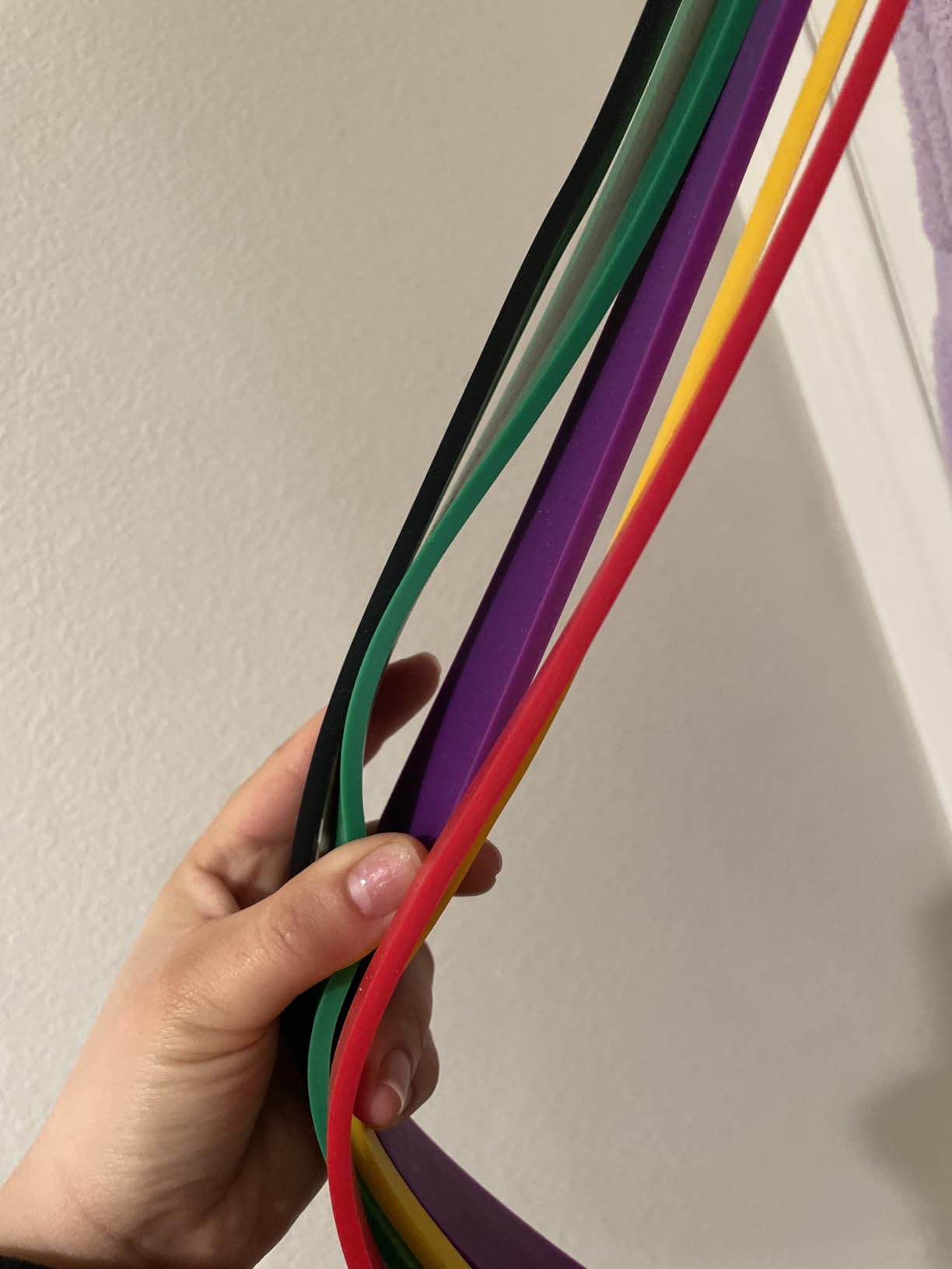 Resistance Bands for Working Out: 5-Levels Exercise Bands Set - Pull Up Assistance Elastic Silicone - Physical Therapy/Stretching/Training - Home Gym for Women/Men - Customer Photo 1