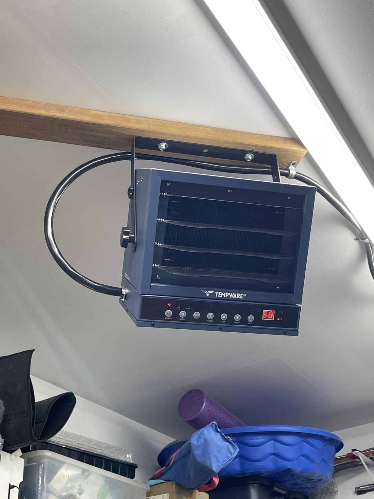 TEMPWARE 7500W Electric Garage Heater, 240V Hardwired Digital Ceiling Mount Fan-Forced Shop Heater with Full-Function Remote and 12-Hour Timer, Ideal for Workshop Warehouse Customer Review TEMPWARE 7500W Electric Garage Heater, 240V Hardwired Digital Ceiling Mount Fan-Forced Shop Heater with Full-Function Remote and 12-Hour Timer, Ideal for Workshop Warehouse - Customer Photo 2