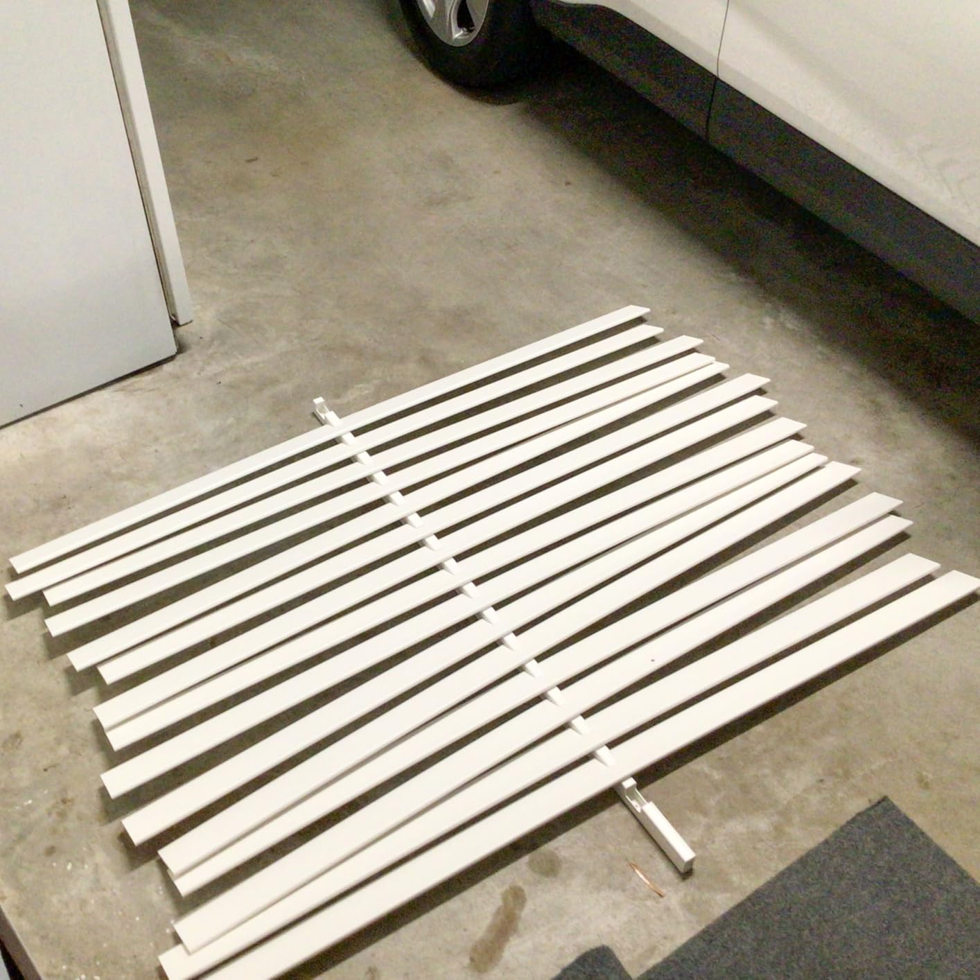 4ft H x 5ft W (1 Panel) No Dig Enclo Savannah Privacy Screen, Louvered White Vinyl Fence Panel, Trash Can Hider Outdoor, AC Fence, Pool Equipment Enclosure, Privacy Fence Panels, AZ18041 - Customer Photo 2