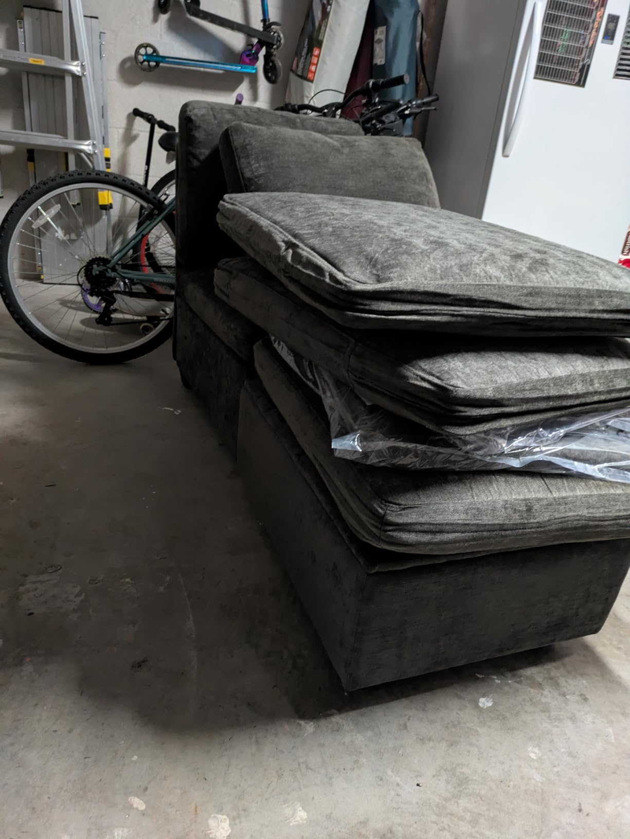 108 Inch Sectional Sleeper Sofa with Pull Out Bed, U Shaped 7 Seat Modular Sectional Sofa with Storage, Sectional Couches for Living Room, Cloud Modular Couch,Removable Sofa Cover, Dark Grey - Customer Photo 1