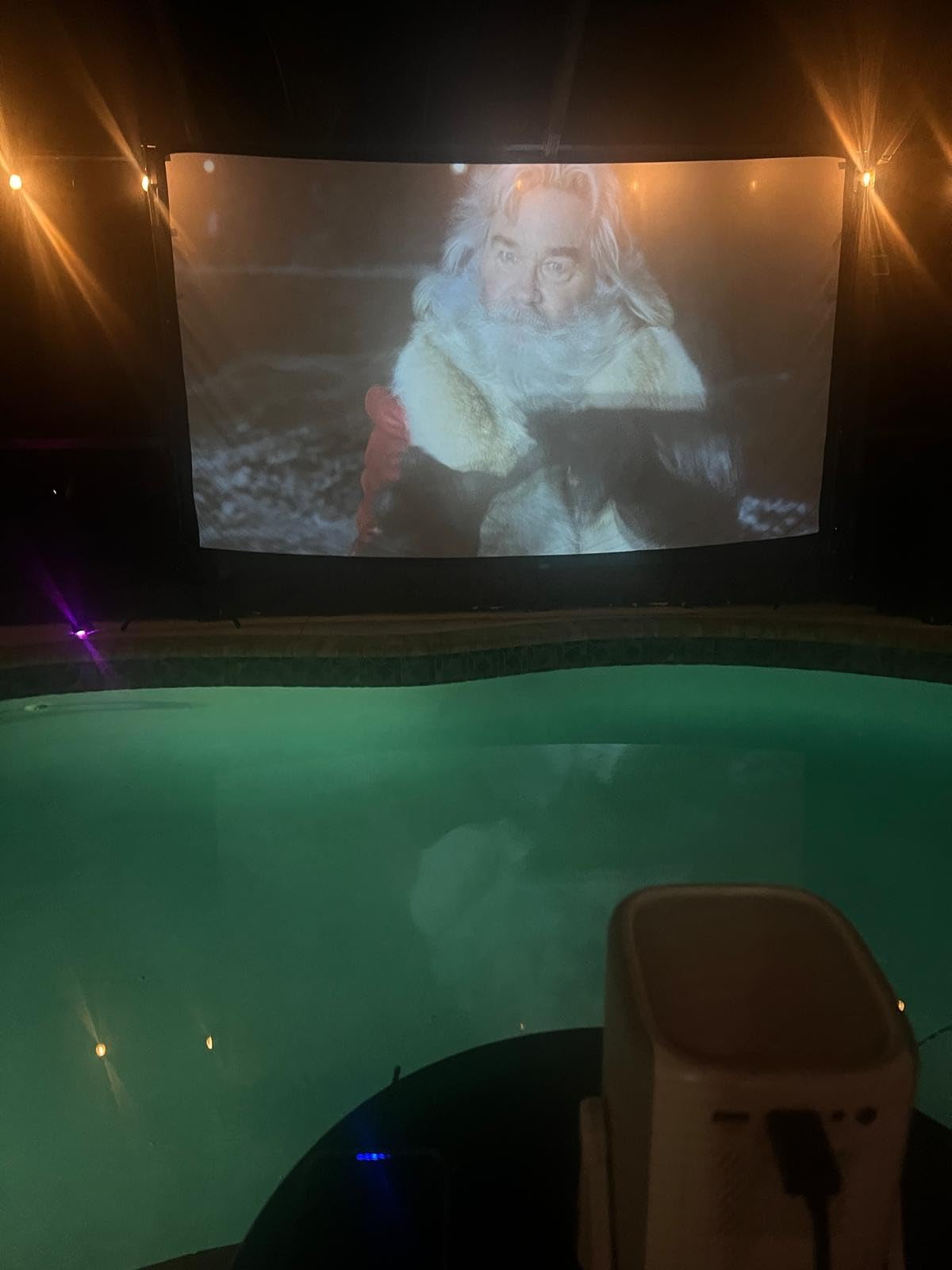 [Short Throw/1200ANSI/Built in Apps] 4K Outdoor Projector with WiFi and Bluetooth, Auto Focus Projector with Dual-Mode Stand, Smart Portable Proyector with Netflix/YouTube/PrimeVideo & Dolby - Customer Photo 1