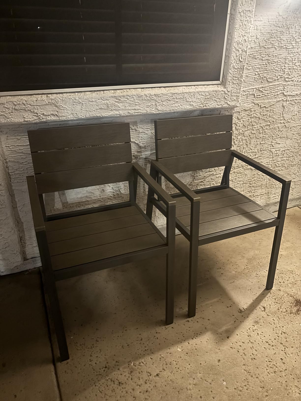 Outdoor Dining Set for 6, Patio Table and Chairs Set with Umbrella Hole, 7 Pieces HDPS + Aluminum Outdoor Furniture Sets for Patio, Garden (Gray & Teak) - Customer Photo 2