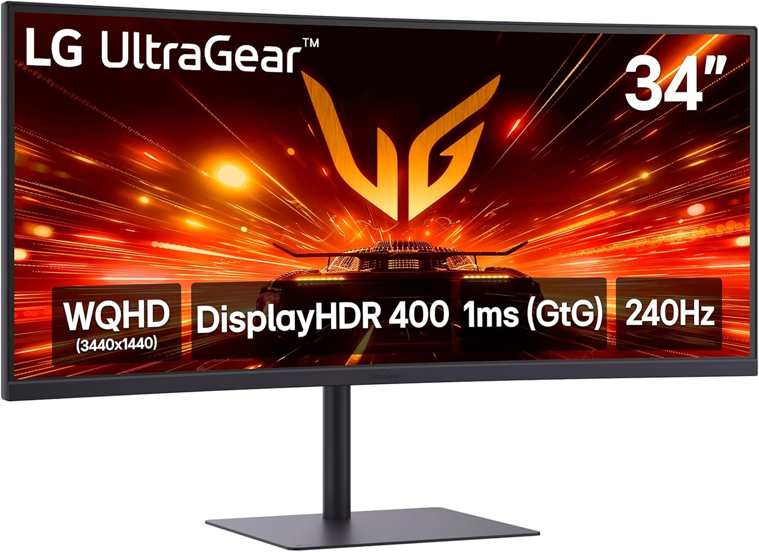 LG 34G630A-B 34-Inch Ultragear WQHD (3440 x 1440) Curved Gaming Monitor, 240Hz, 1ms, FreeSync Premium, DisplayHDR 400, Built-in Speaker, HDMI, DisplayPort, USB Type-C, Tilt/Height/Swivel Stand, Black - Customer Photo 1