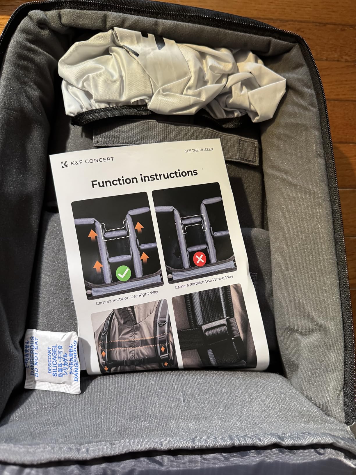 K&F CONCEPT Lightweight Camera Backpack Bag, Professional Photography Bag Compatible with Canon/Nikon/Sony Camera and Lens Accessories, Camera Case with Tripod Strap & Rain Cover - Customer Photo 2