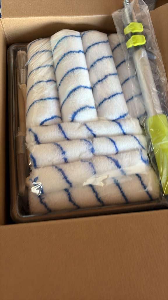 RYMTOX 33PCS Paint Roller Kit with Extension Pole | 2-4 FT Pole | 9 & 4 Paint Rollers | Carry Bag | 4 Brushes & Tape | Professional Painting Supplies & Paint Brushes Set for Walls Ceilings and Home - Customer Photo 1