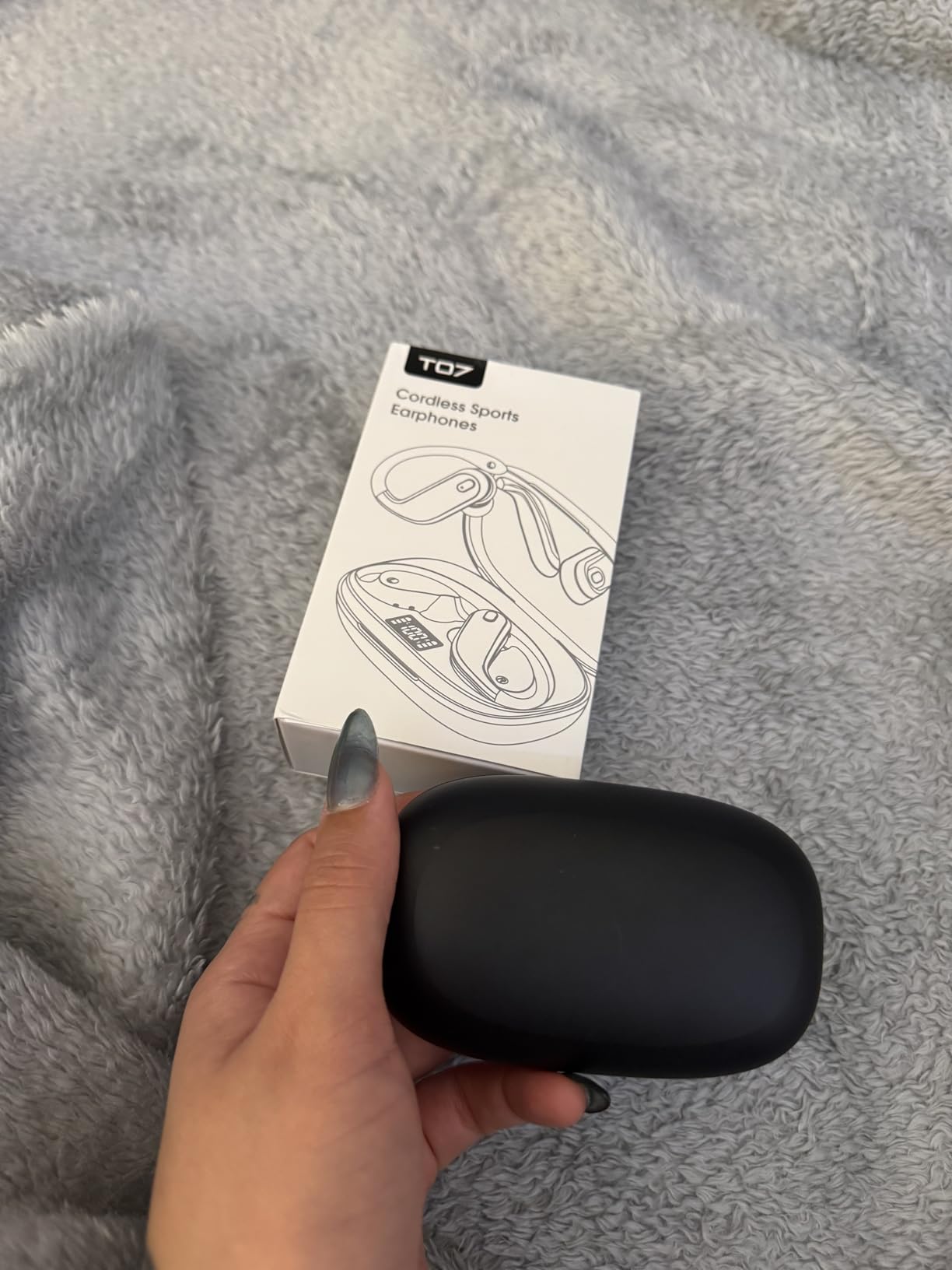 Wireless Earbuds Bluetooth 5.3 Sport Headphones with Earhooks,IPX7 Waterproof Earphones,48H Playtime Earbuds,Lightweight 7.8g,Noise Cancelling Mic Bluetooth Headphones for Running & Workout-Black - Customer Photo 4