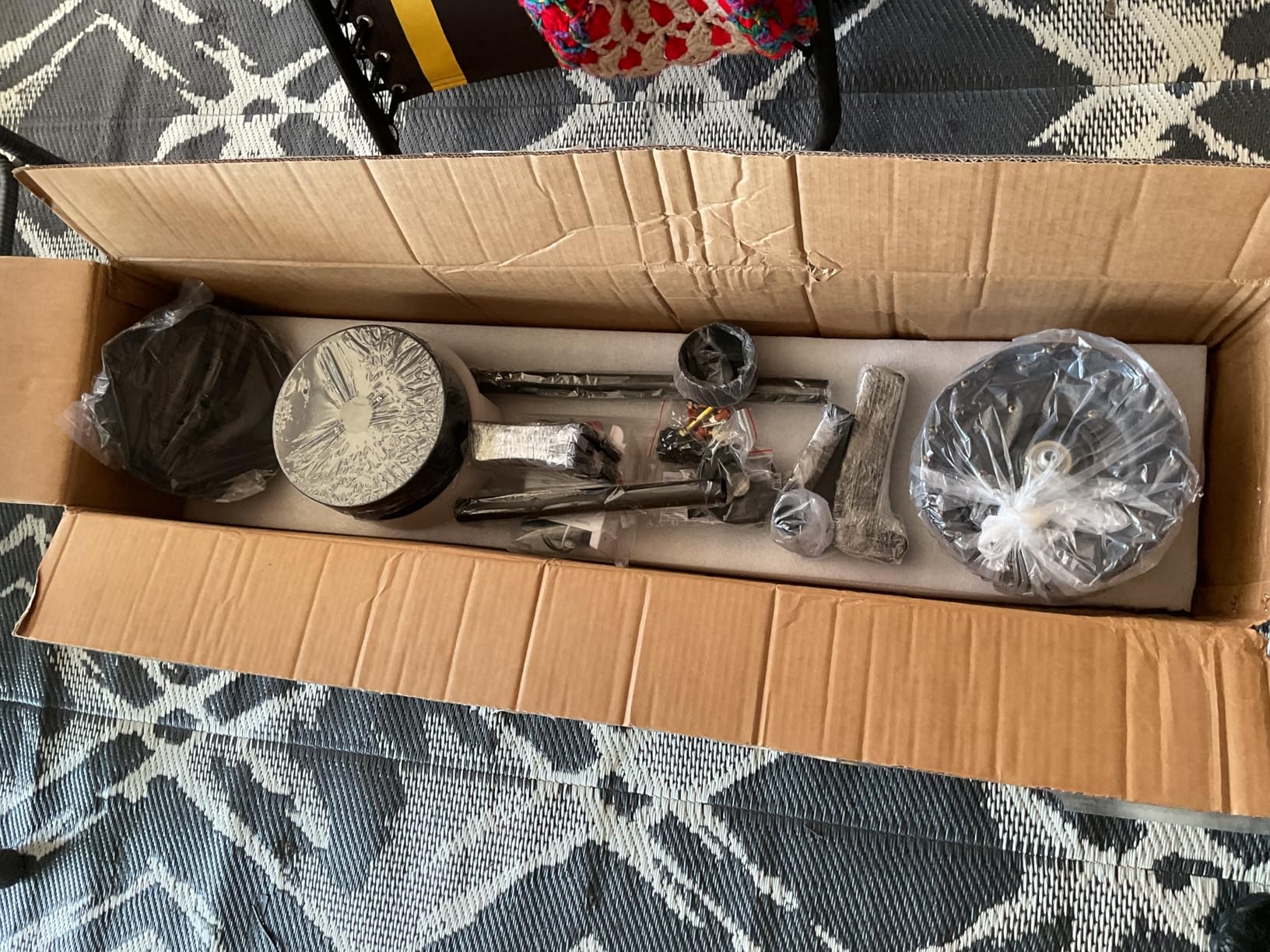 [HVLS]96 Inch Industrial Ceiling Fan, Extra Large Commercial Big Assed Ceiling Fan, 8 Aluminum Blades, Reversible DC Motor, Remote Control with 6 Speeds, 3 Downrods, for Shop, Garage, Gym, Black - Customer Photo 2