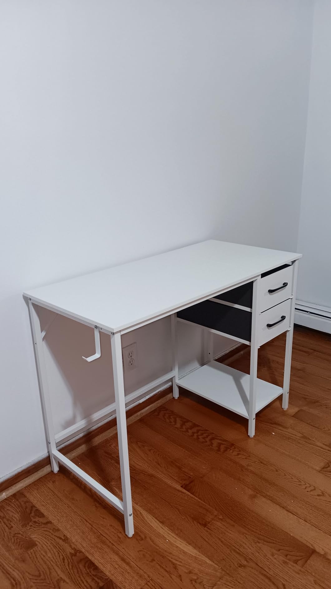 CubiCubi Computer Desk with 2 Drawers, 40 Inch Small Home Office Desk with Storage Study Writing Table, Light Brown - Customer Photo 1