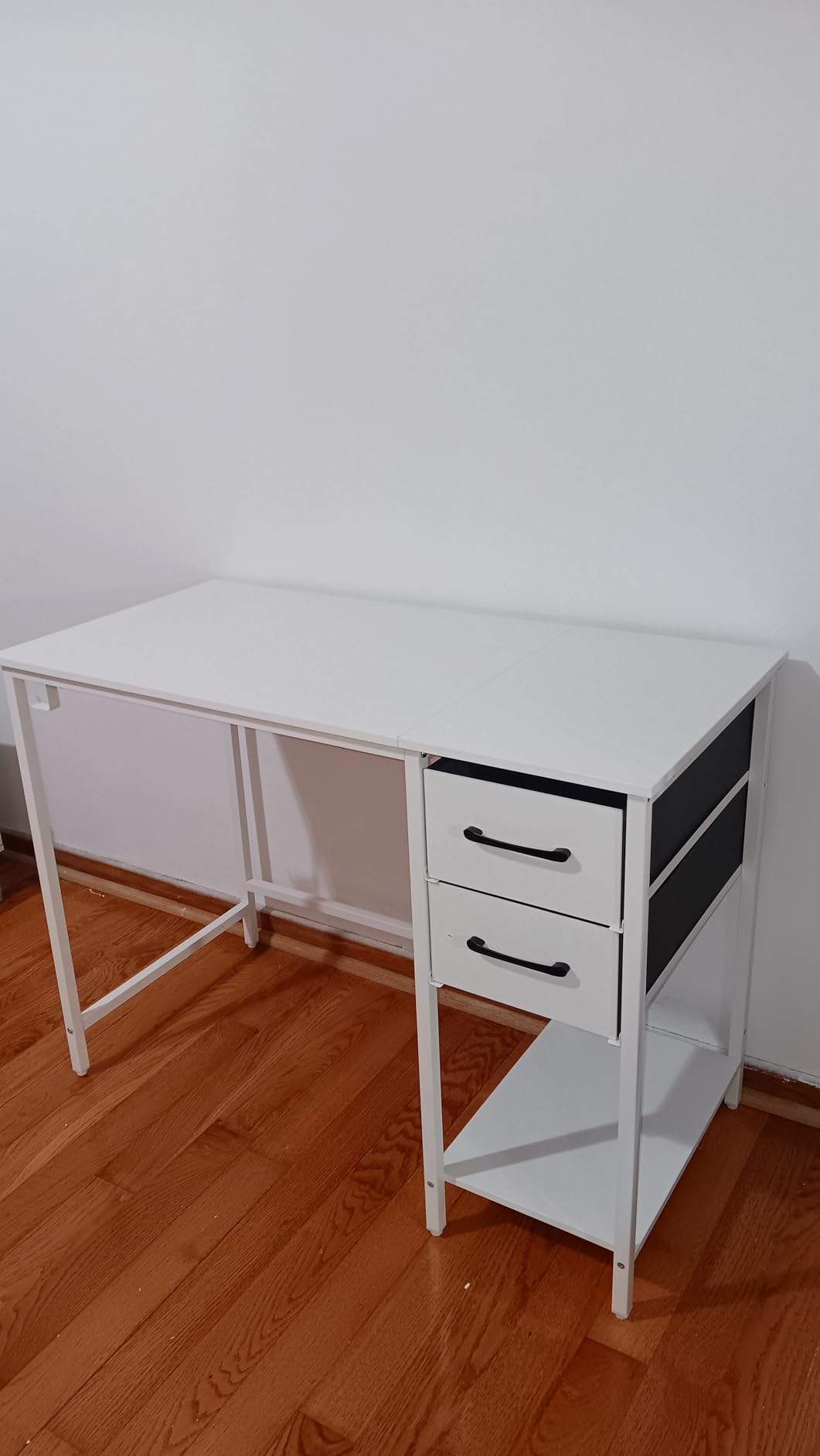 CubiCubi Computer Desk with 2 Drawers, 40 Inch Small Home Office Desk with Storage Study Writing Table, Light Brown - Customer Photo 2