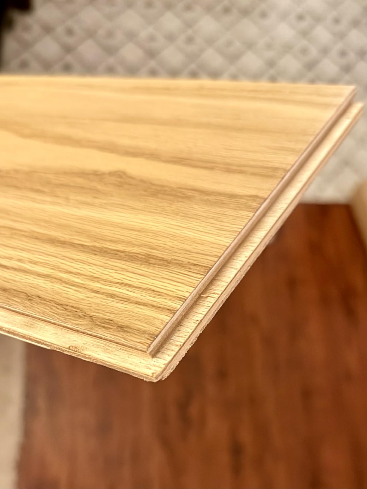 Jeedeson Brown Multi-ply Engineered Hardwood Flooring, Tongue and Groove Waterproof Smooth Wood Floor (10 Pack Covers 21.5 sq. ft, 0.59 in. T x 47.64 in. L x 6.5 in. W) - Customer Photo 1